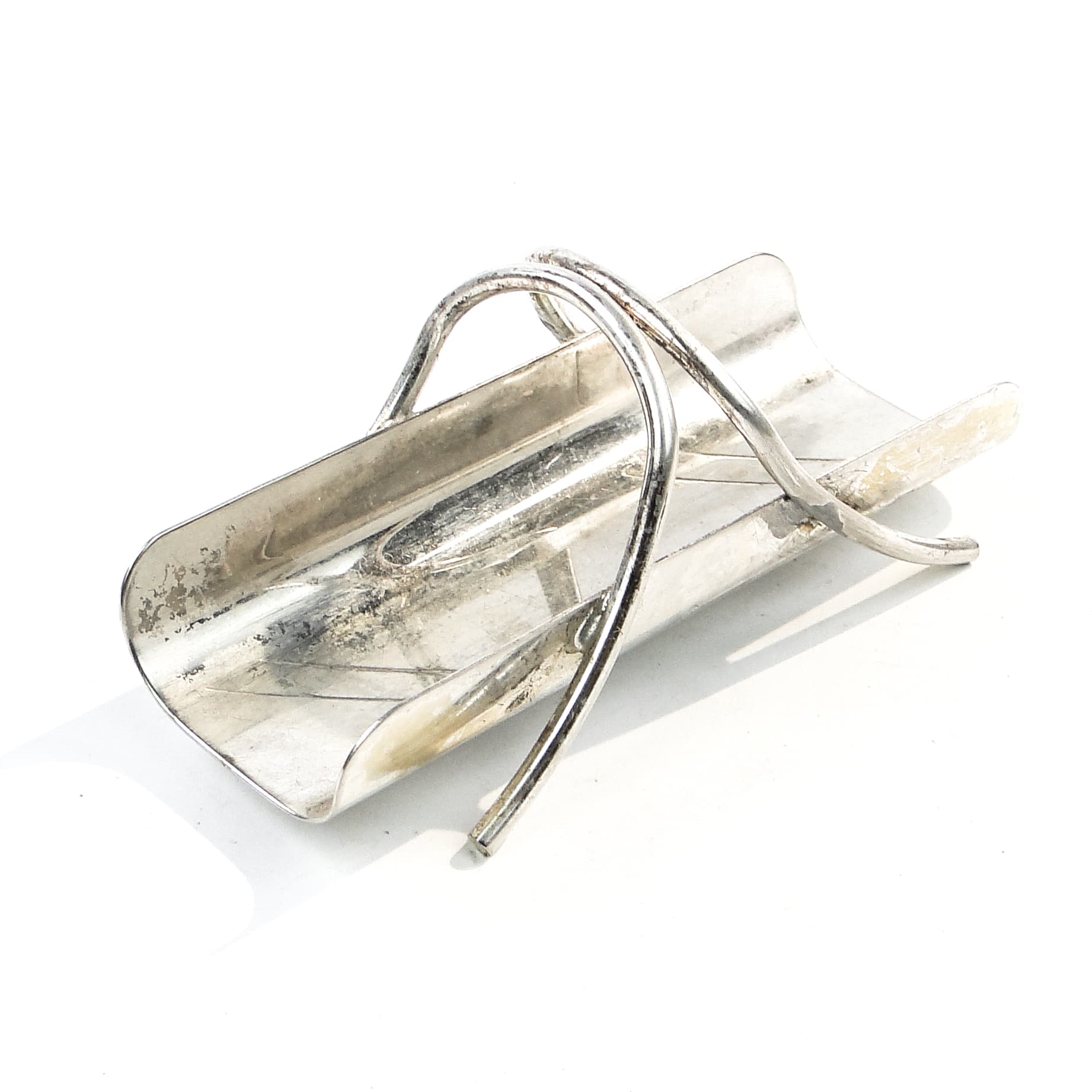 Wykałacznik art déco, miedź srebrzona, Belgia, lata 30. - 101277