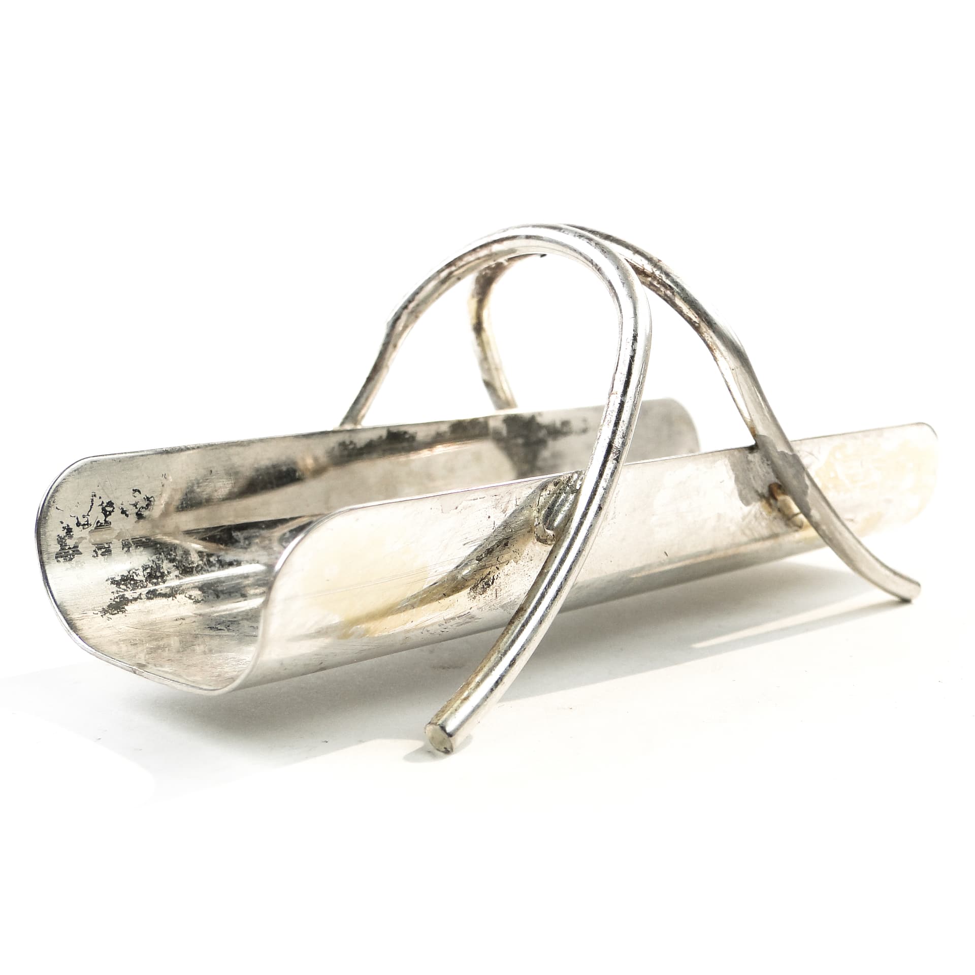 Wykałacznik art déco, miedź srebrzona, Belgia, lata 30. - 101276