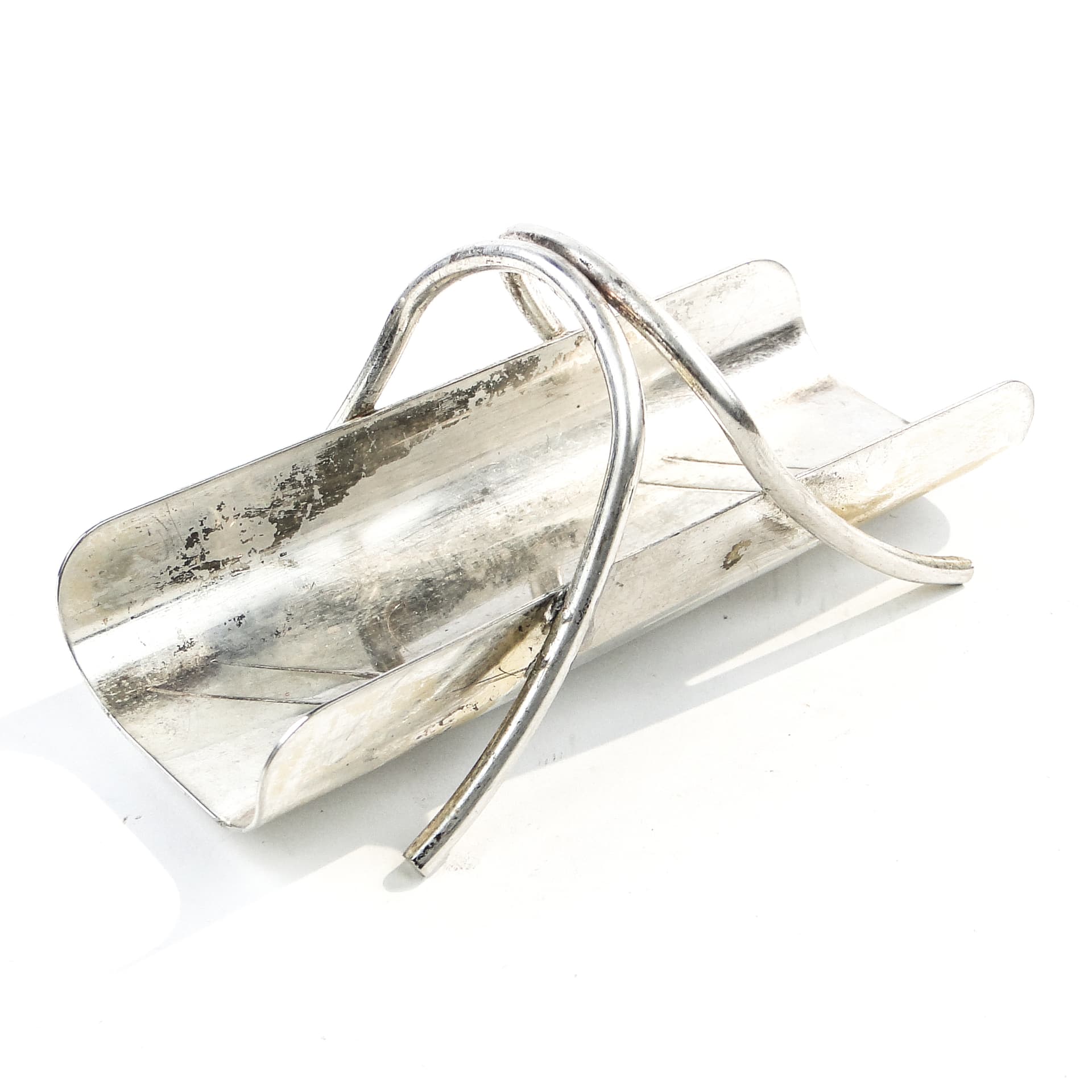 Wykałacznik art déco, miedź srebrzona, Belgia, lata 30. - 101273