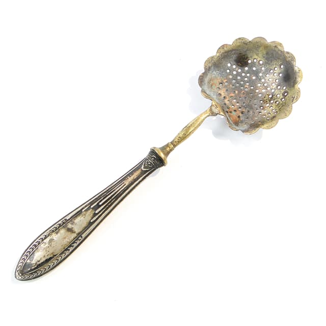 Tea infuser spoon, silver steel, Poland, 1970s. - DIMENSION