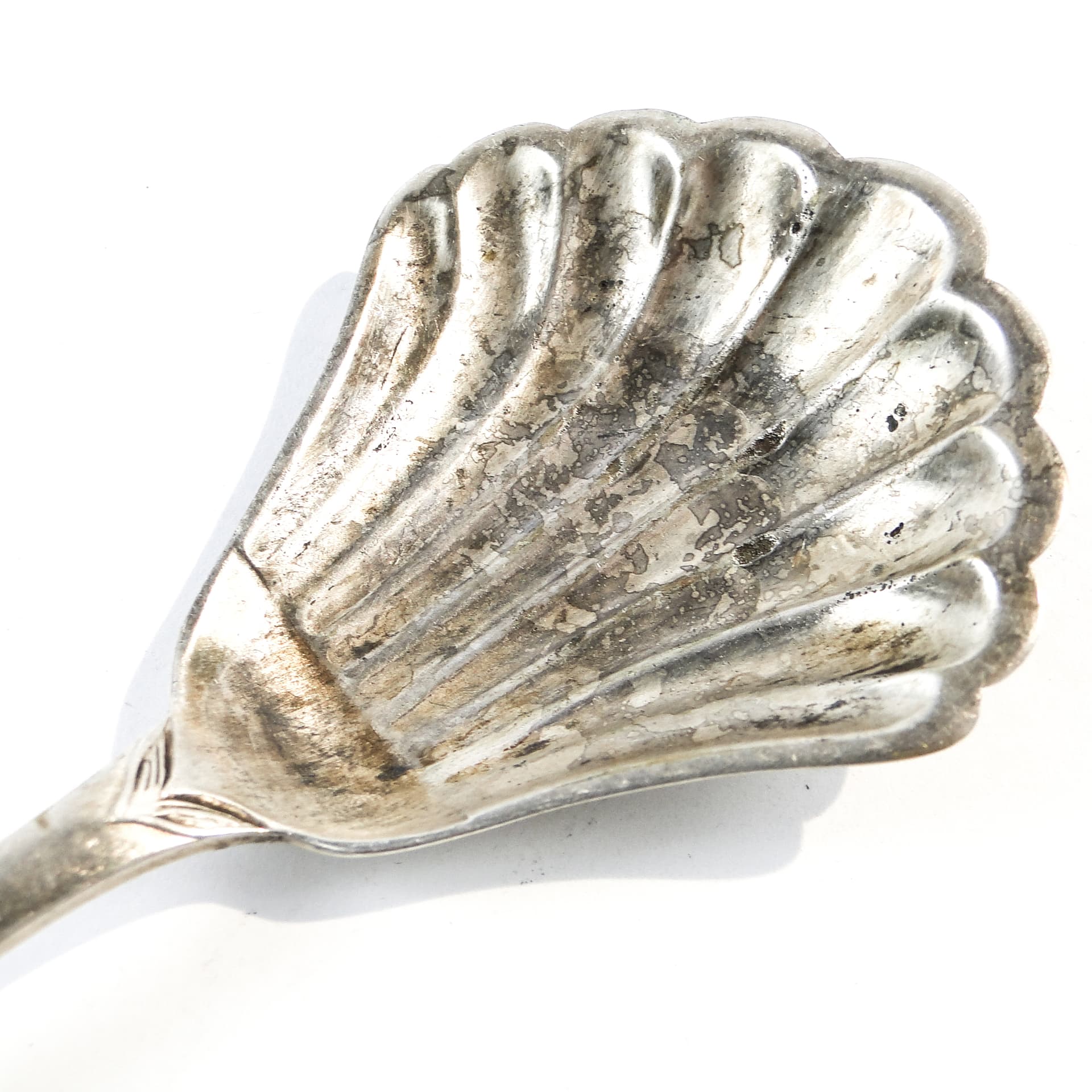 Łyżka do cukru Art déco, mosiądz srebrzony, Polska, lata 30. - 101575