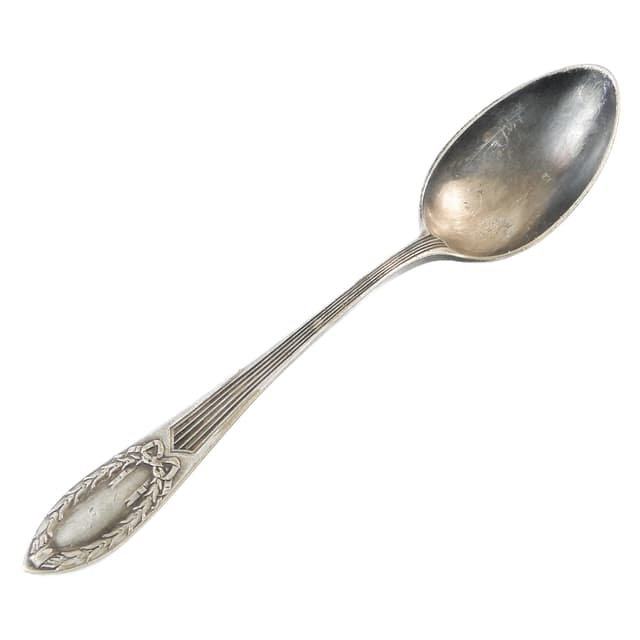 Art Deco sugar spoon, silver-plated brass, Norblin, Poland, 1930s. - DIMENSION