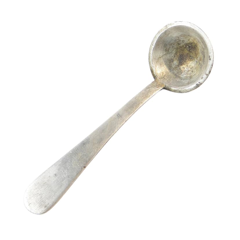 Łyżka do soli, skandynawska, mosiądz srebrzony, Szwecja, lata 30.