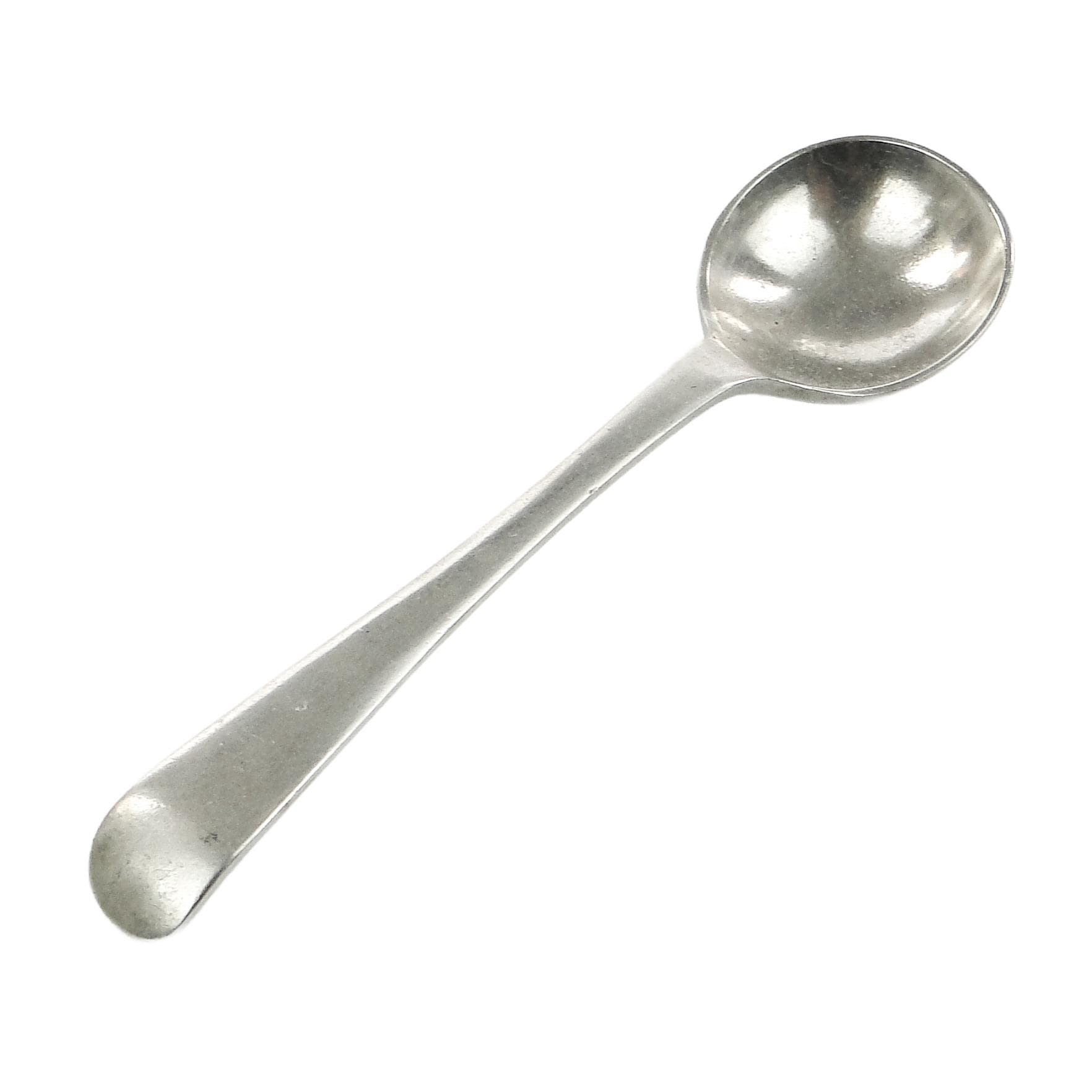 Scandinavian salt spoon, silver-plated brass, Sweden, 1930s.