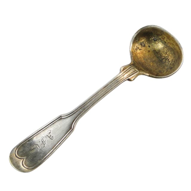 Salt spoon, Functionalism, silver-plated brass, Sweden, 1930s. - DIMENSION