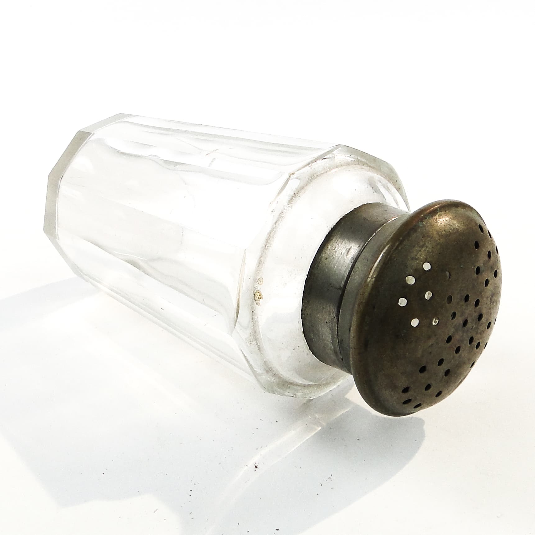 Cukiernica art déco, kryształ, mosiądz srebrzony, Norwegia, lata 30. - 101660