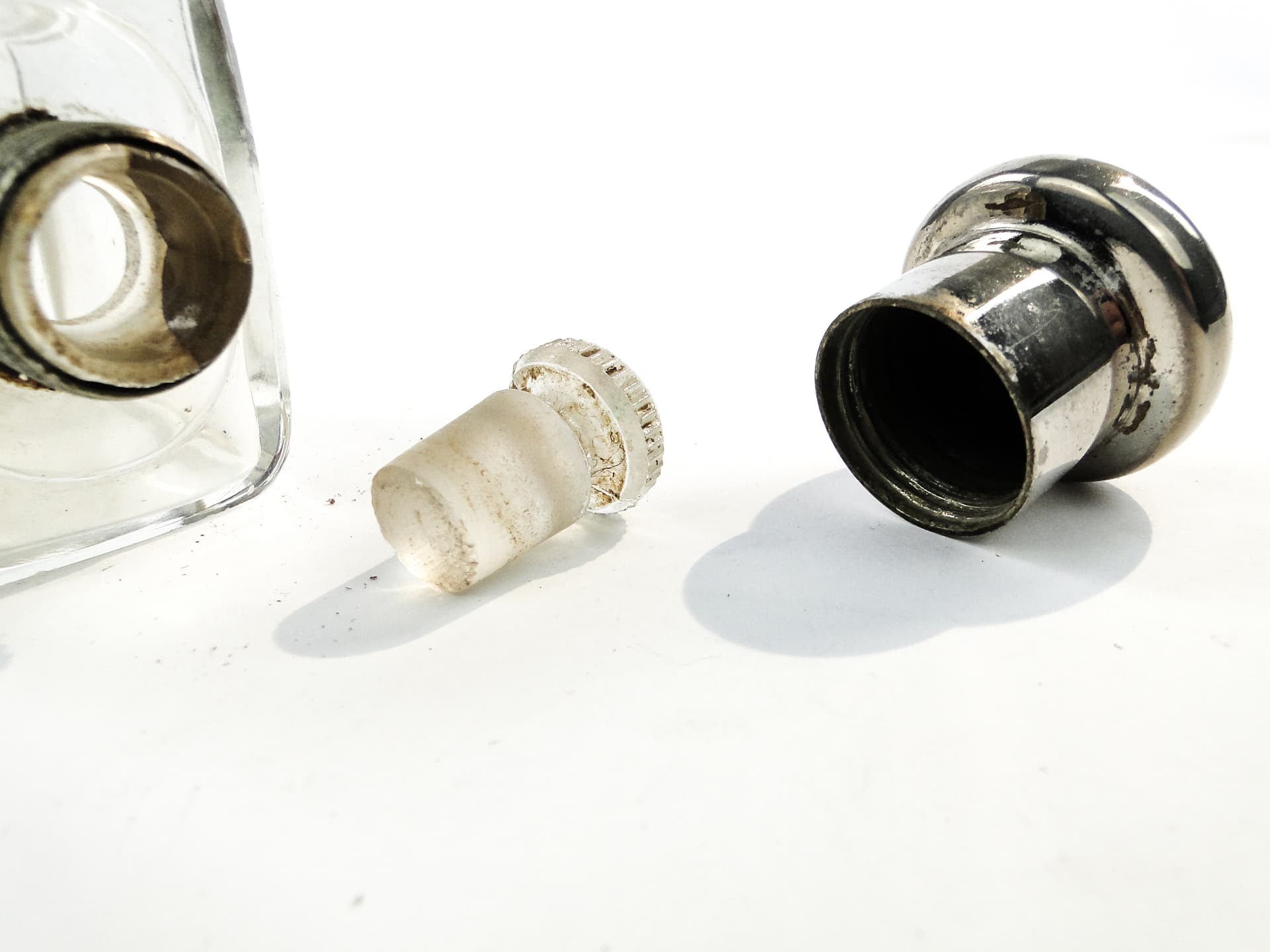 Piersiówka Art Déco, kryształ, Francja, lata 30. - 101718