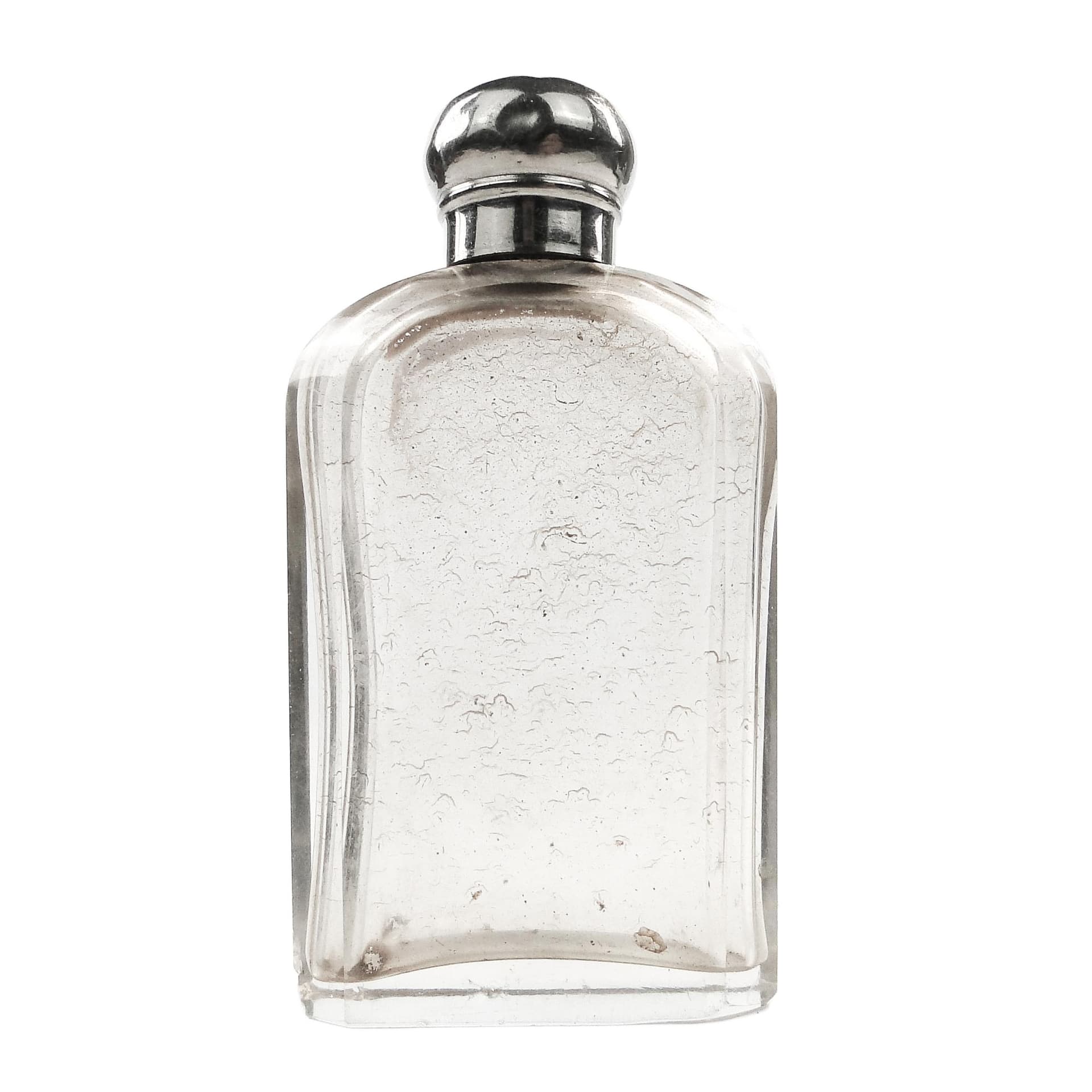 Art Deco hip flask, crystal, France, 1930s.