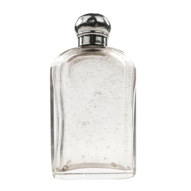 Art Deco hip flask, crystal, France, 1930s. - DIMENSION