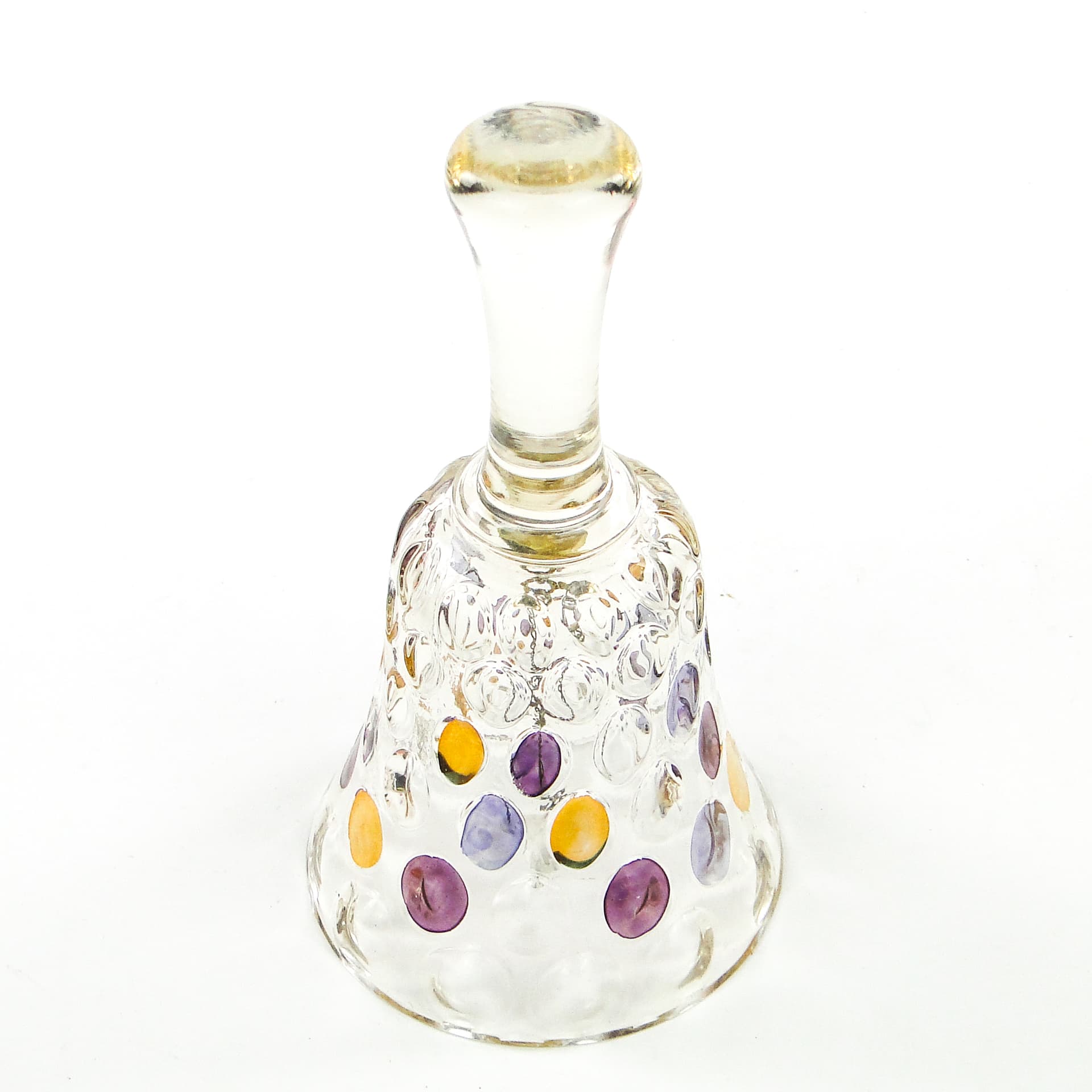 Dzwonek, mid-century modern, szkło prasowane, Czechosłowacja, lata 50. - 101949