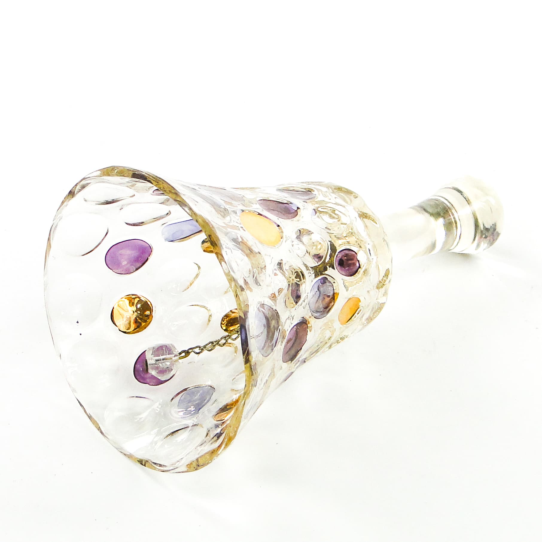 Dzwonek, mid-century modern, szkło prasowane, Czechosłowacja, lata 50. - 101947