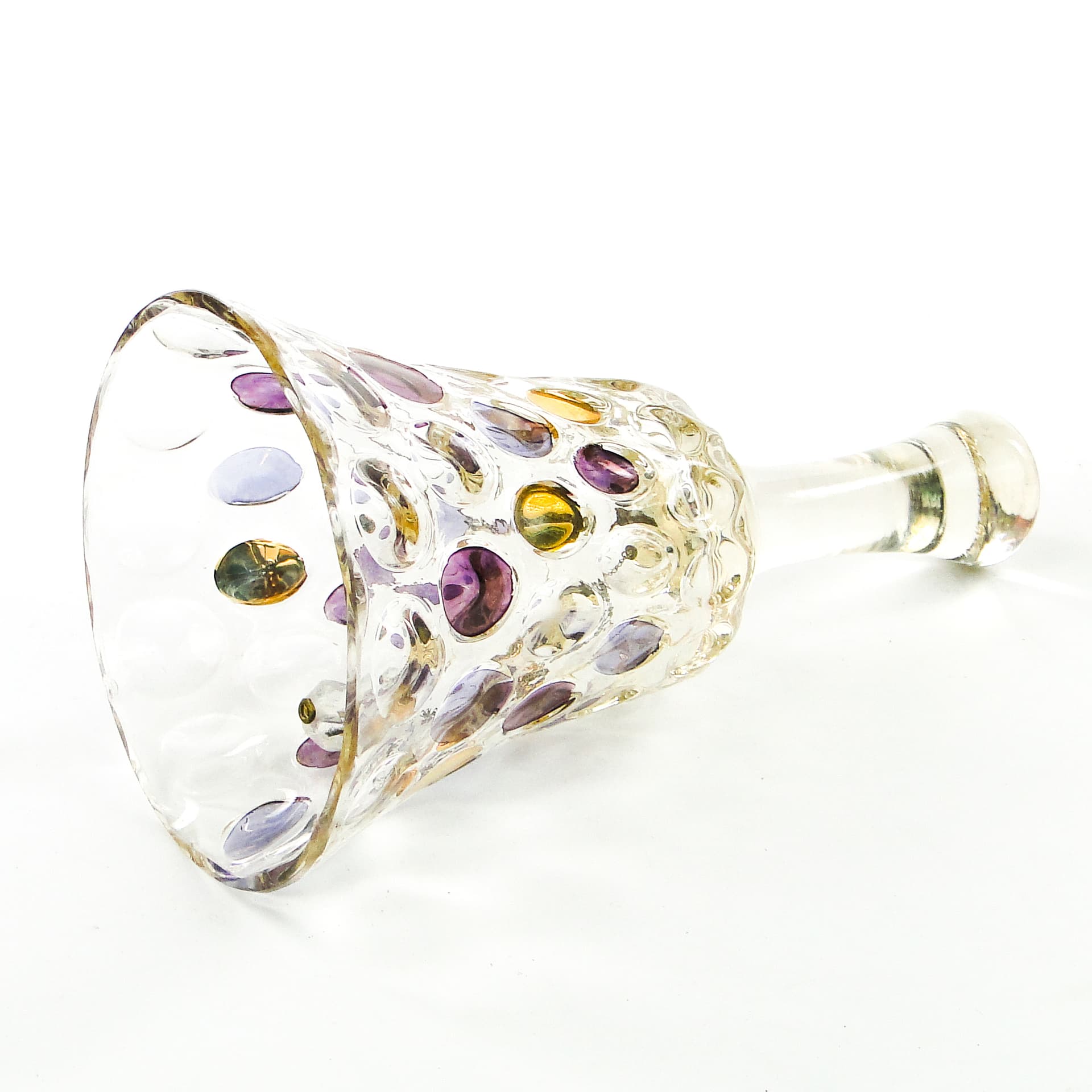 Dzwonek, mid-century modern, szkło prasowane, Czechosłowacja, lata 50. - 101950