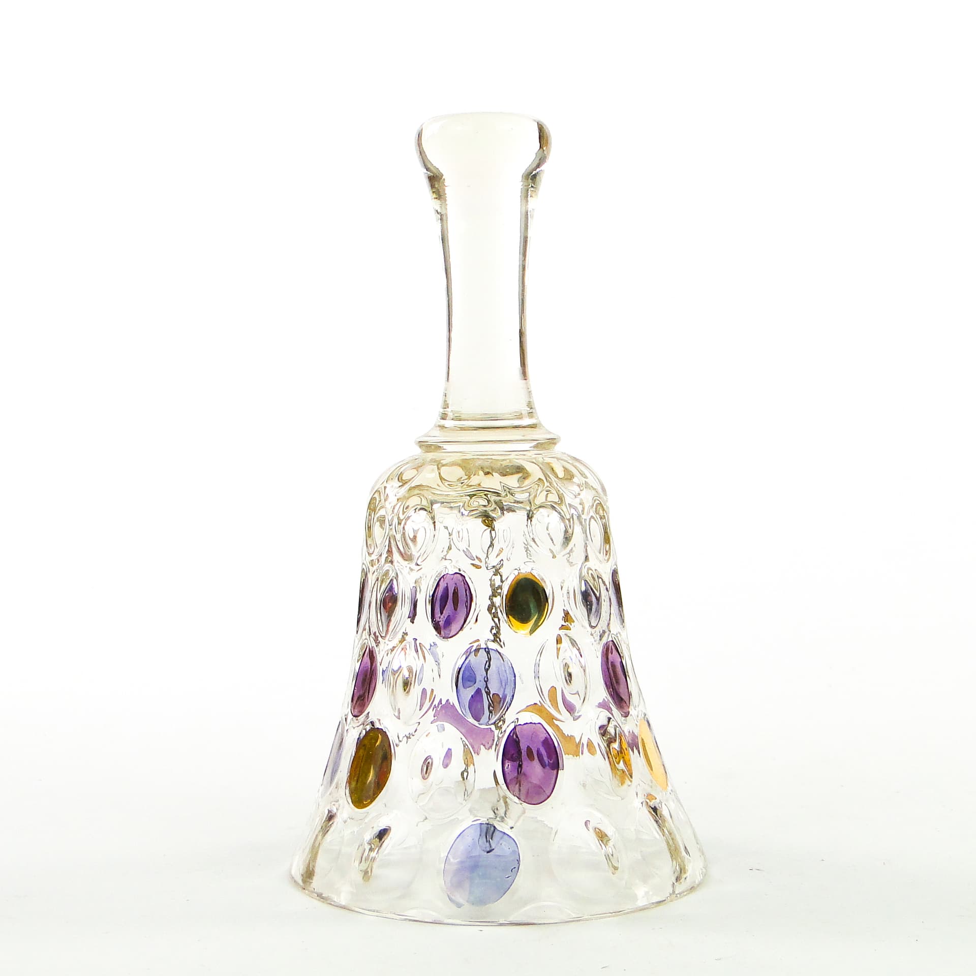 Dzwonek, mid-century modern, szkło prasowane, Czechosłowacja, lata 50. - 101944