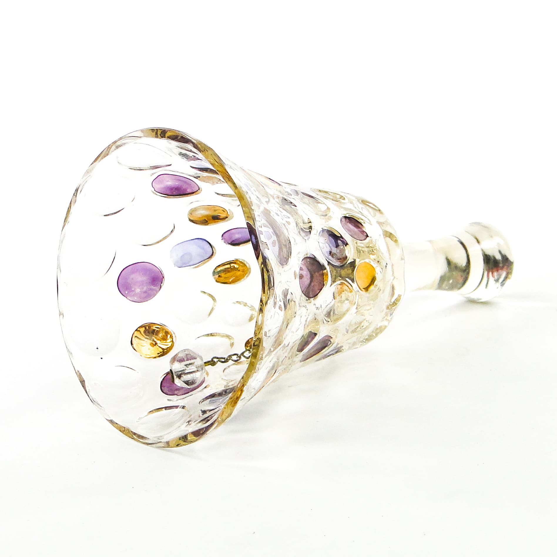 Dzwonek, mid-century modern, szkło prasowane, Czechosłowacja, lata 50. - 101946