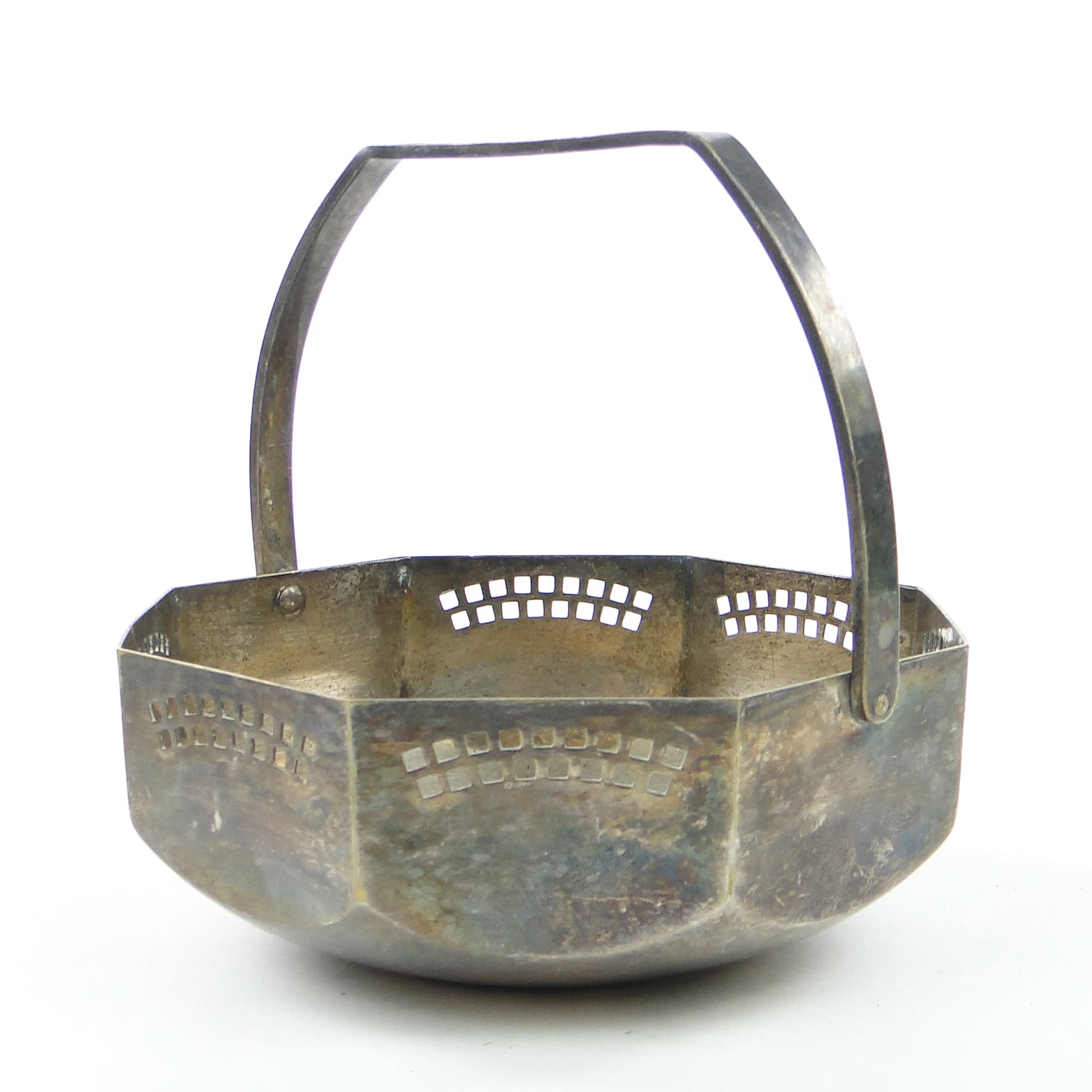 Cukiernica Art Nouveau, mosiądz srebrzony, Austria, początek XX w. - 101960