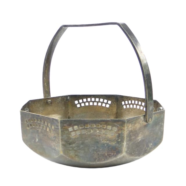 Cukiernica Art Nouveau, mosiądz srebrzony, Austria, początek XX w. - WYMIARY