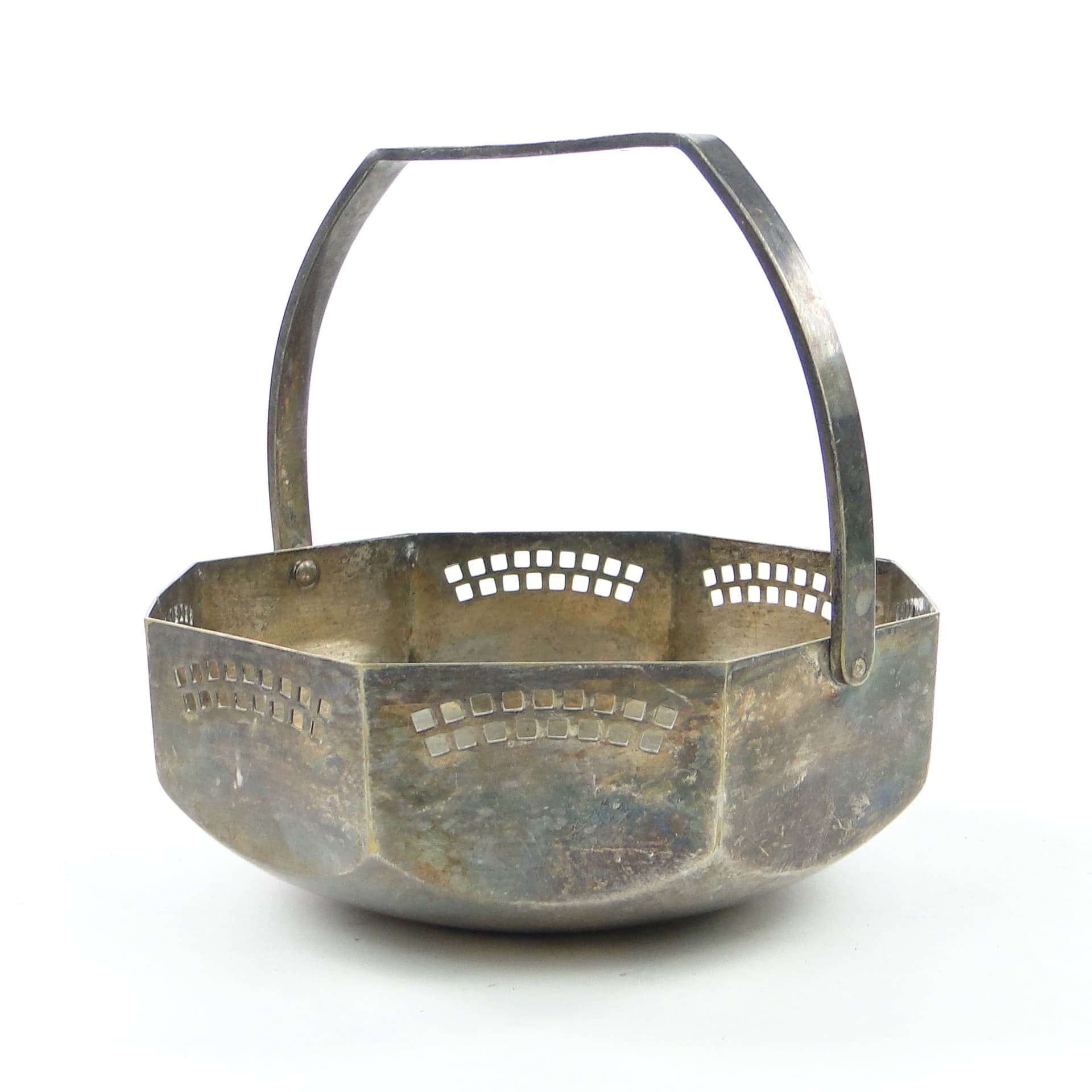 Cukiernica Art Nouveau, mosiądz srebrzony, Austria, początek XX w. - 101959