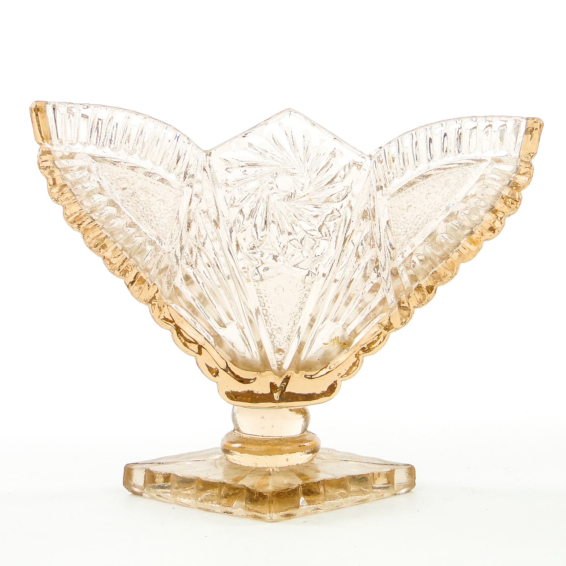 Serwetnik Art Deco, szkło prasowane, Polska, lata 50. - 101982