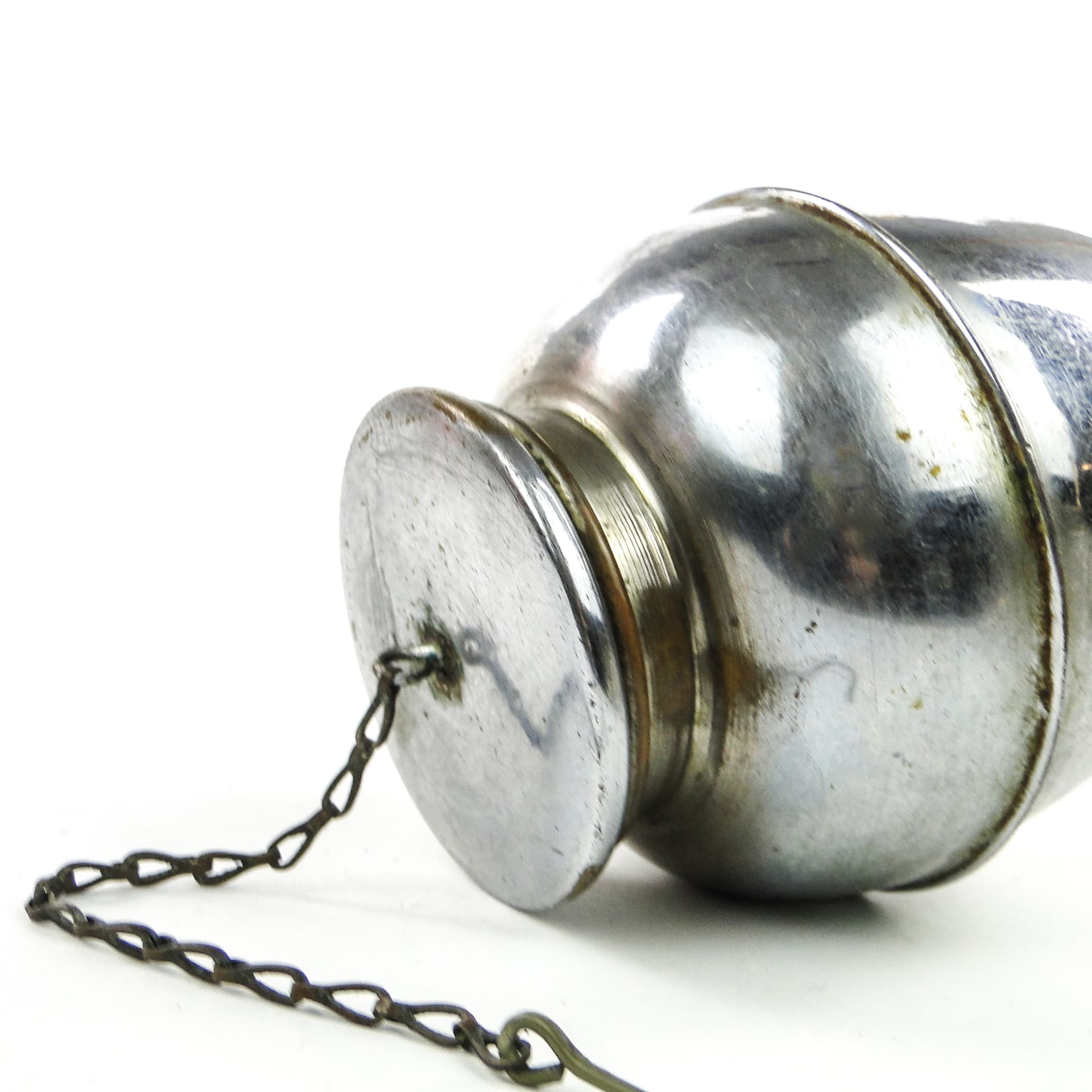 Herbatnica Art Deco, mosiądz chromowany, Czechosłowacja, lata 30. - 102067