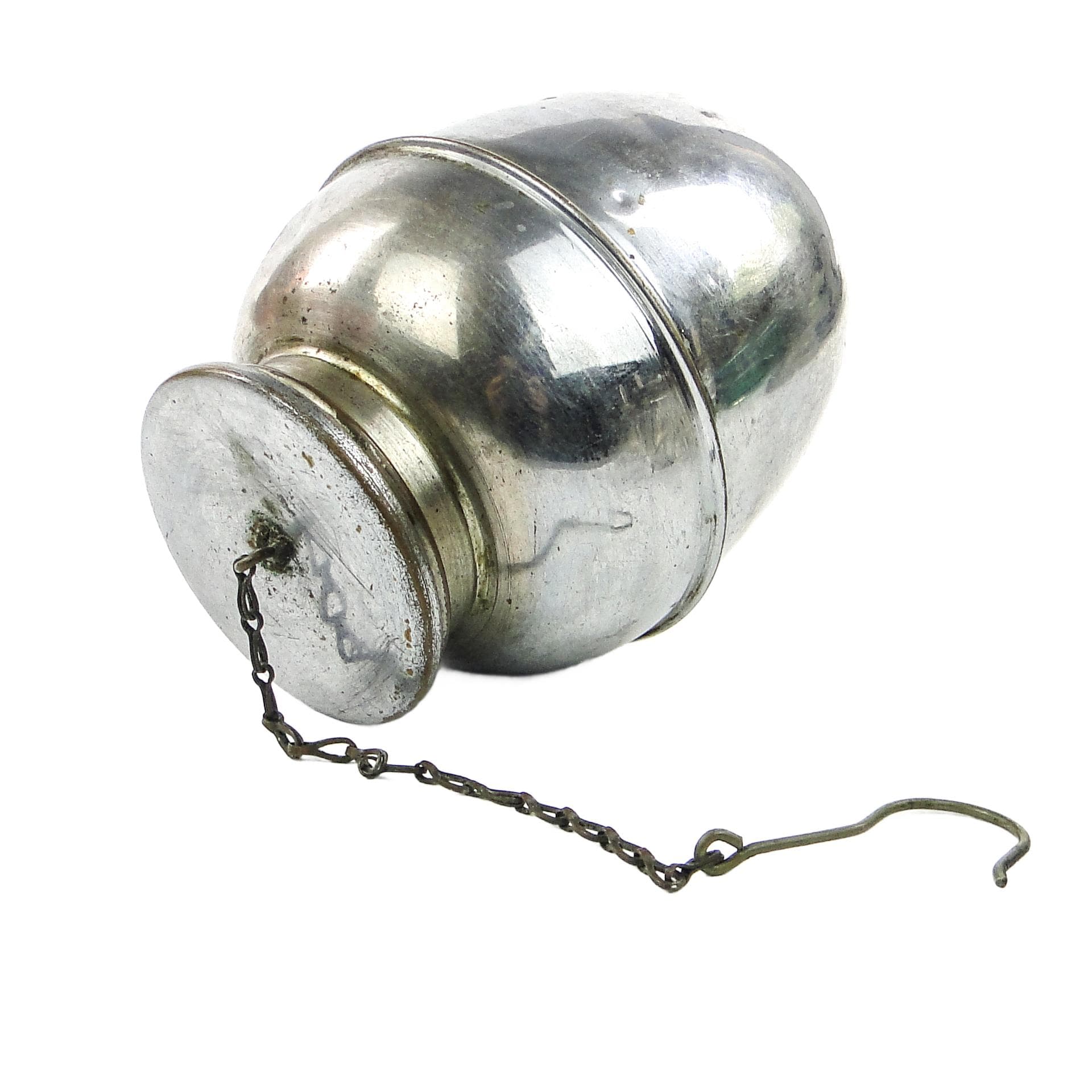 Herbatnica Art Deco, mosiądz chromowany, Czechosłowacja, lata 30.