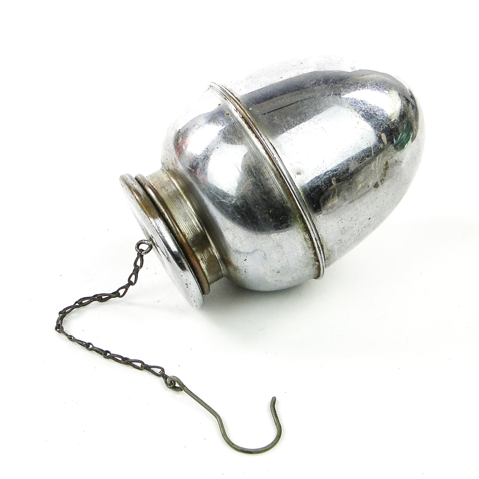 Herbatnica Art Deco, mosiądz chromowany, Czechosłowacja, lata 30. - 102063