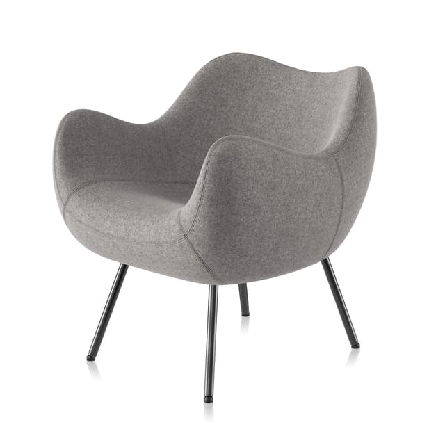 Armchair RM58 Soft Synergy Grey (SY-14), black legs - DIMENSION