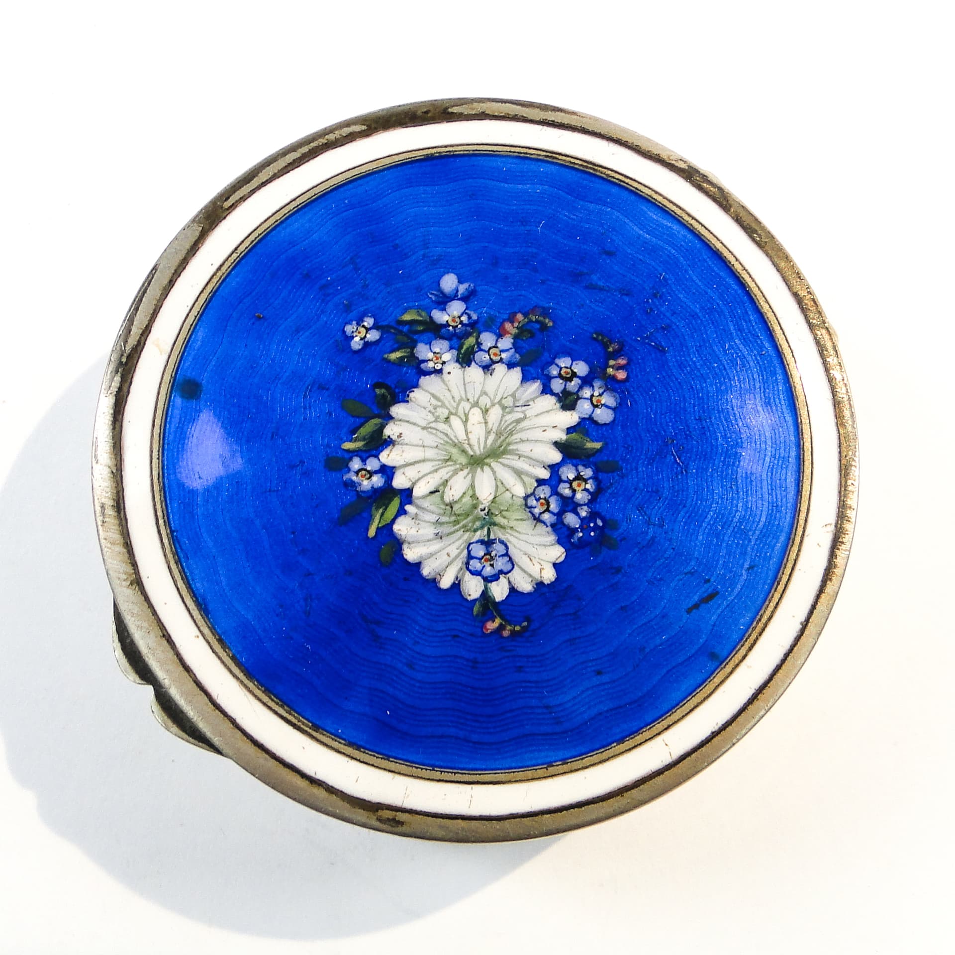 Pigularz Art Nouveau, alpacca srebrzona emaliowana, Austria, początek XX w. - 102193