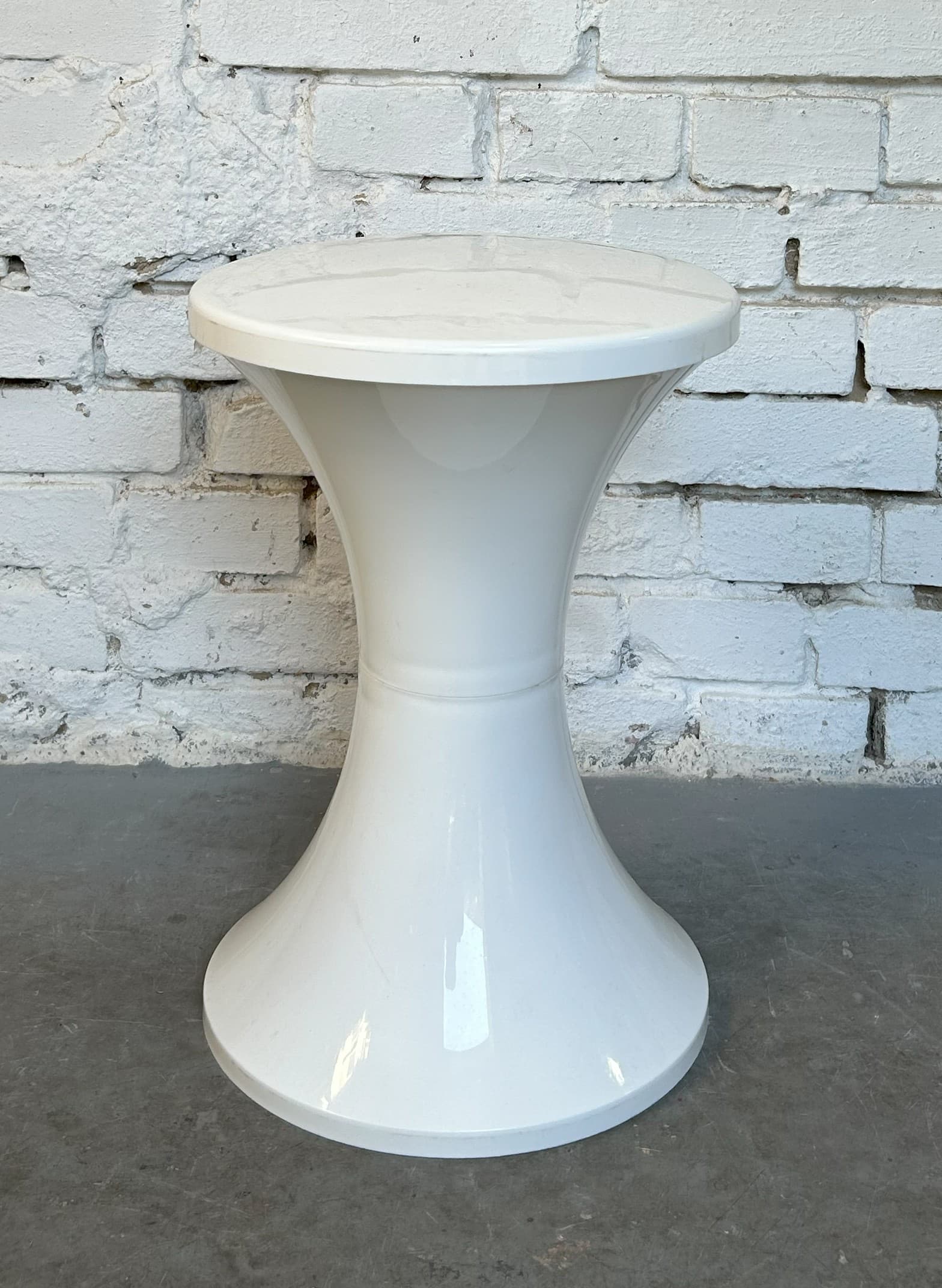 Stołek Tam Tam Tulip, biały, plastik, Francja, lata 70. - 102302