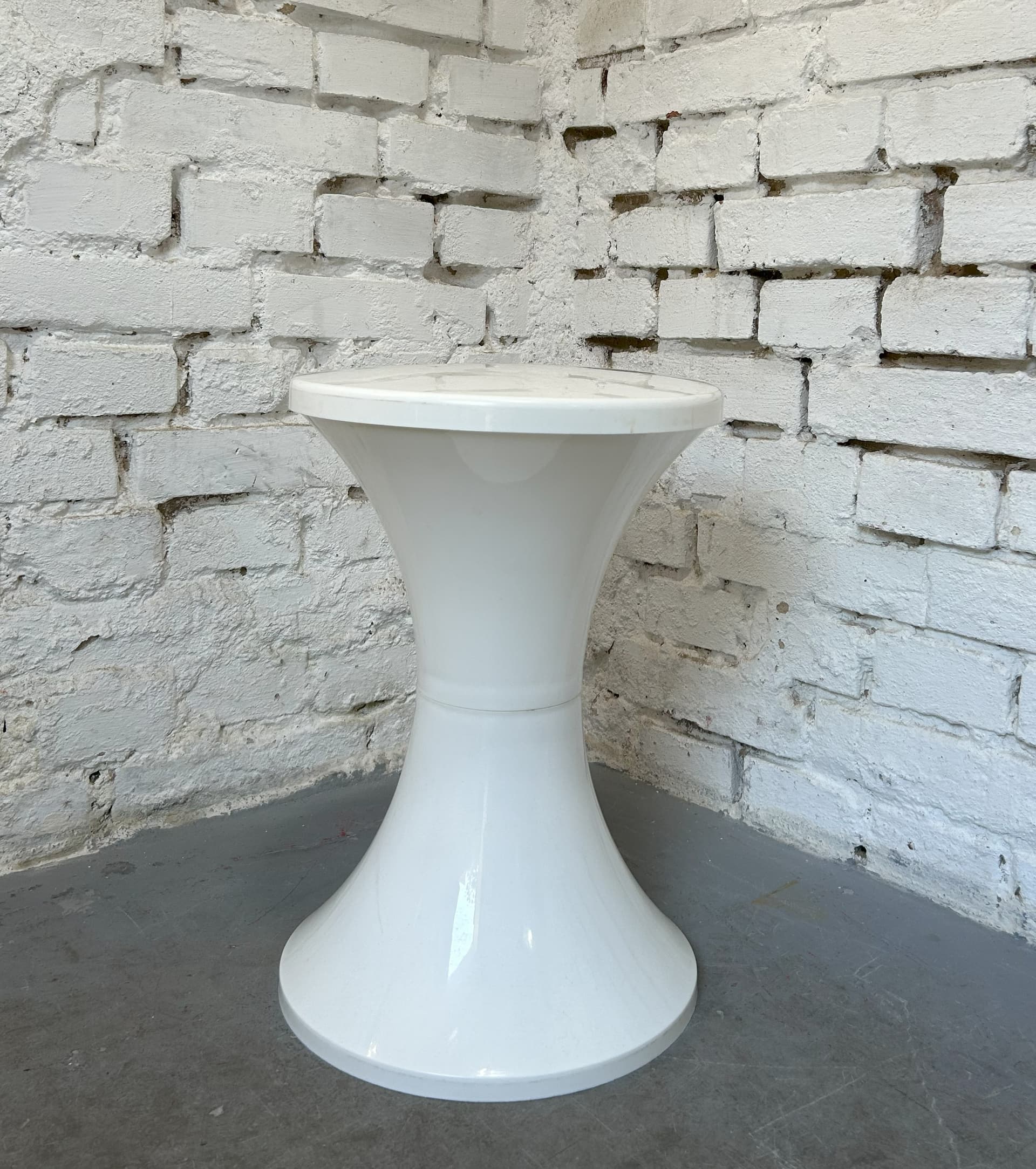 Stołek Tam Tam Tulip, biały, plastik, Francja, lata 70. - 102305