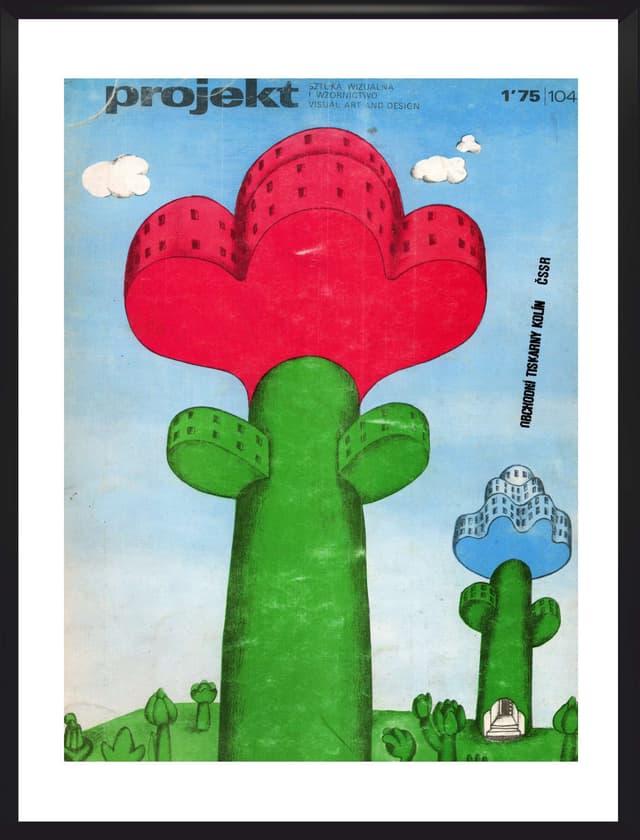 Plakat PROJEKT 30x40 cm, multikolor, aut. D. Żukowska, Polska, lata 70. - WYMIARY