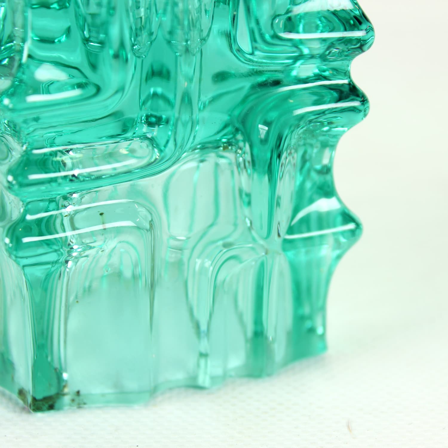 Candle Holder 621/8, turquoise glass, by V. Urban, Czech Republic, 1960s. - 102374