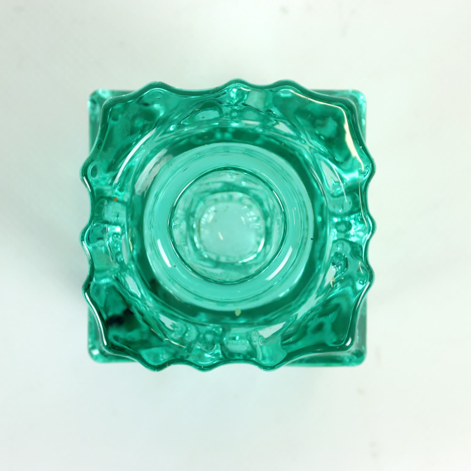 Candle Holder 621/8, turquoise glass, by V. Urban, Czech Republic, 1960s. - 102376