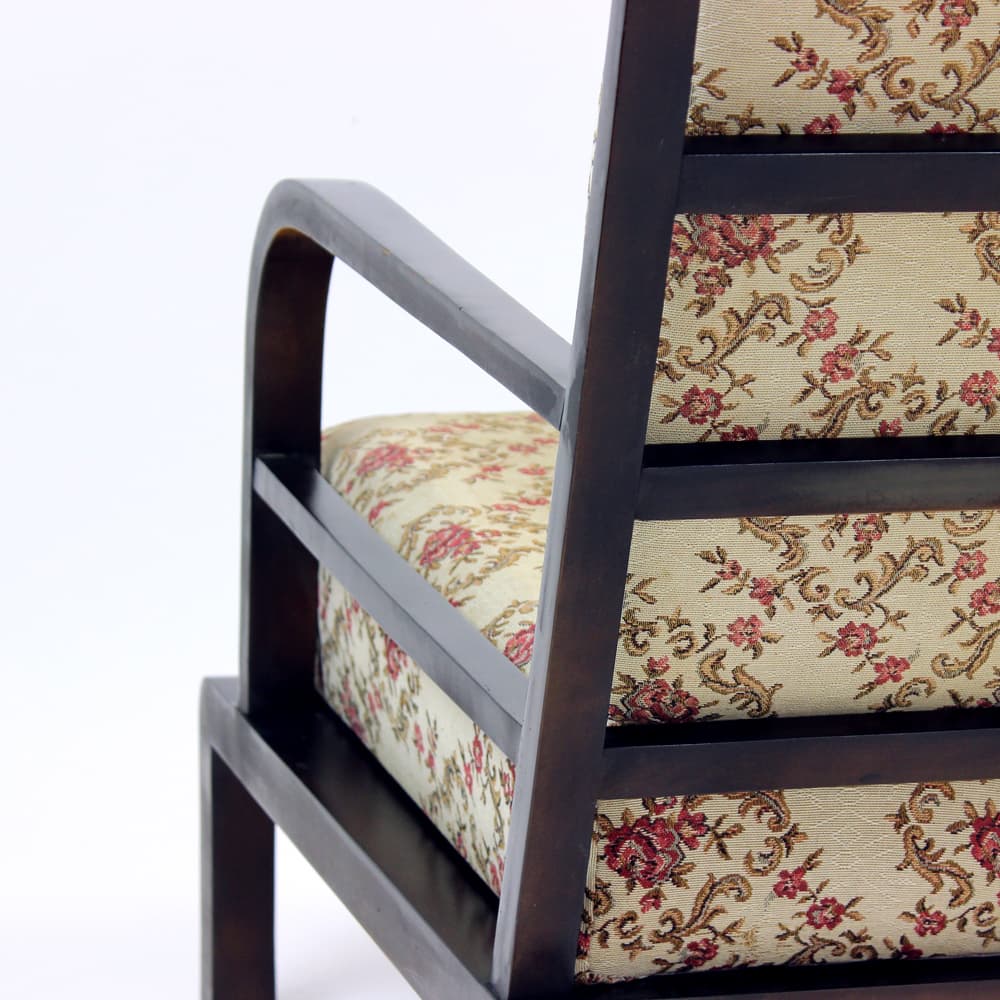 Fotel wypoczynkowy, brązowy ciemny, dąb, Czechosłowacja, lata 50. - 102420