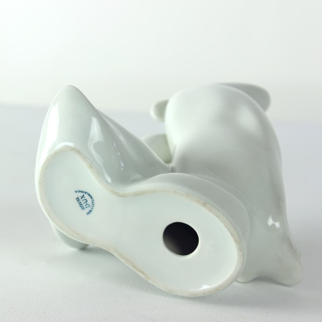 Figurka, Love Ducks, biała porcelana, Royal Dux Bohemia, Czechosłowacja, lata 60. - 102423