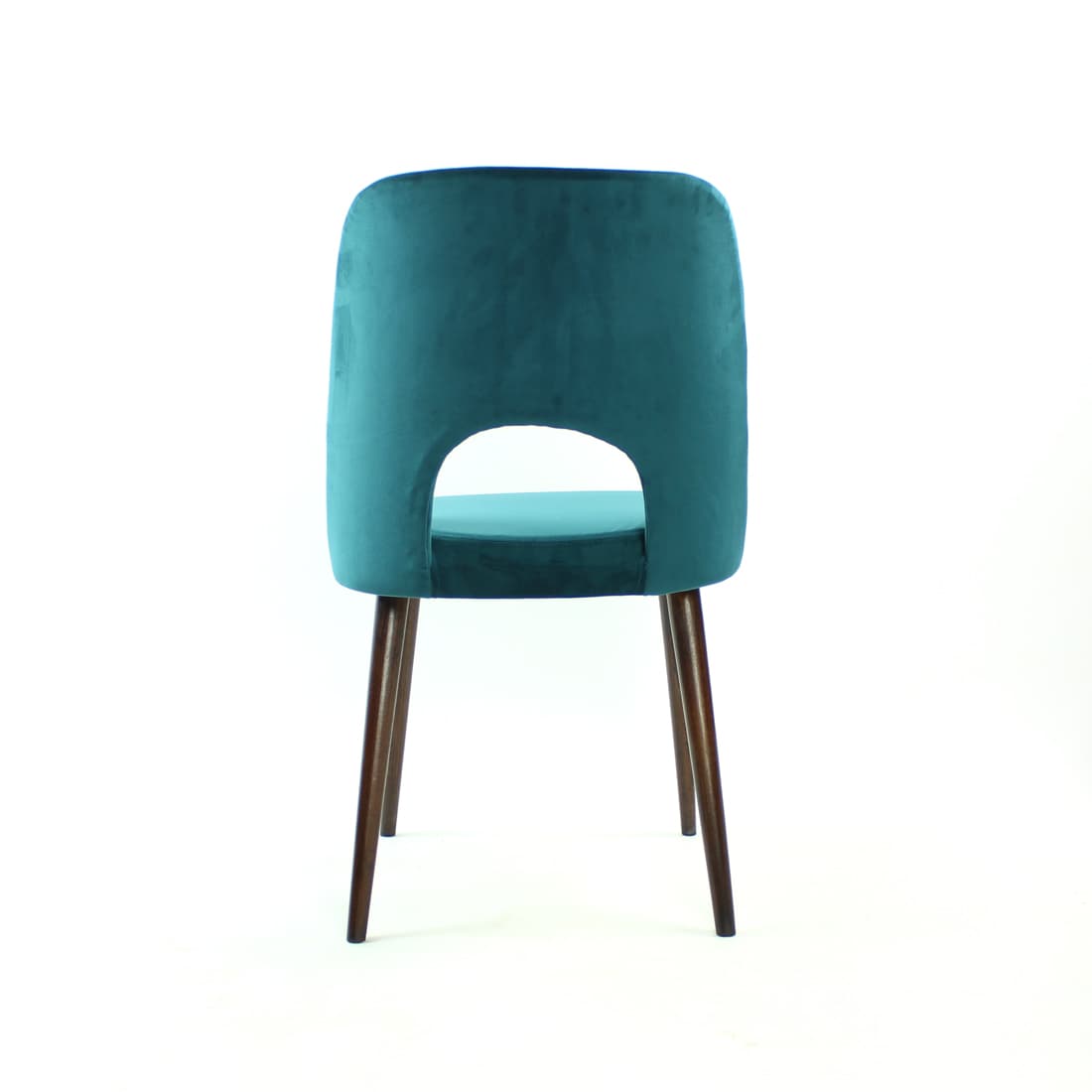 Set of five dining chairs, turquoise velvet, by O. Haerdtl, TON, Czechoslovakia, 1960s. - 102433