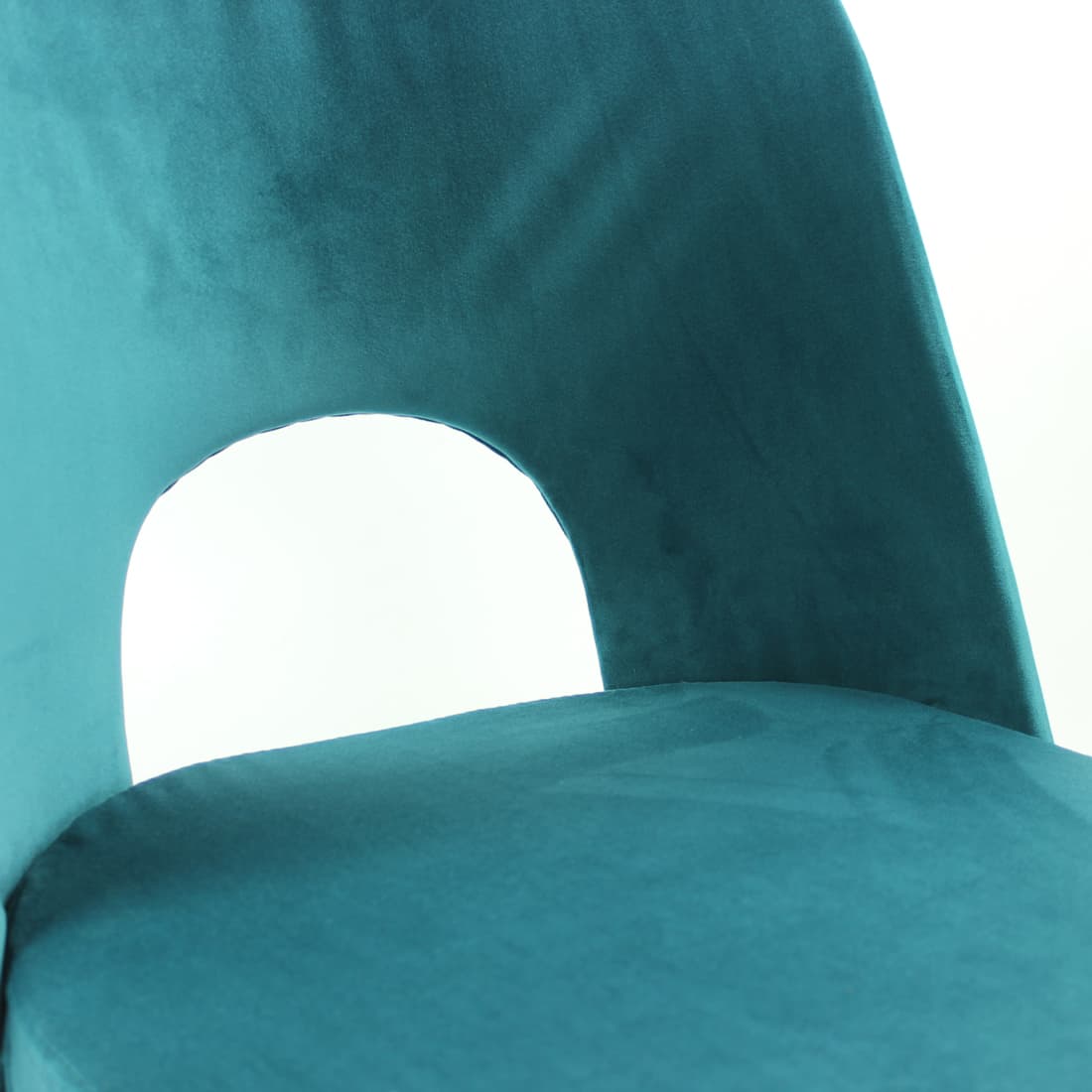 Set of five dining chairs, turquoise velvet, by O. Haerdtl, TON, Czechoslovakia, 1960s. - 102436