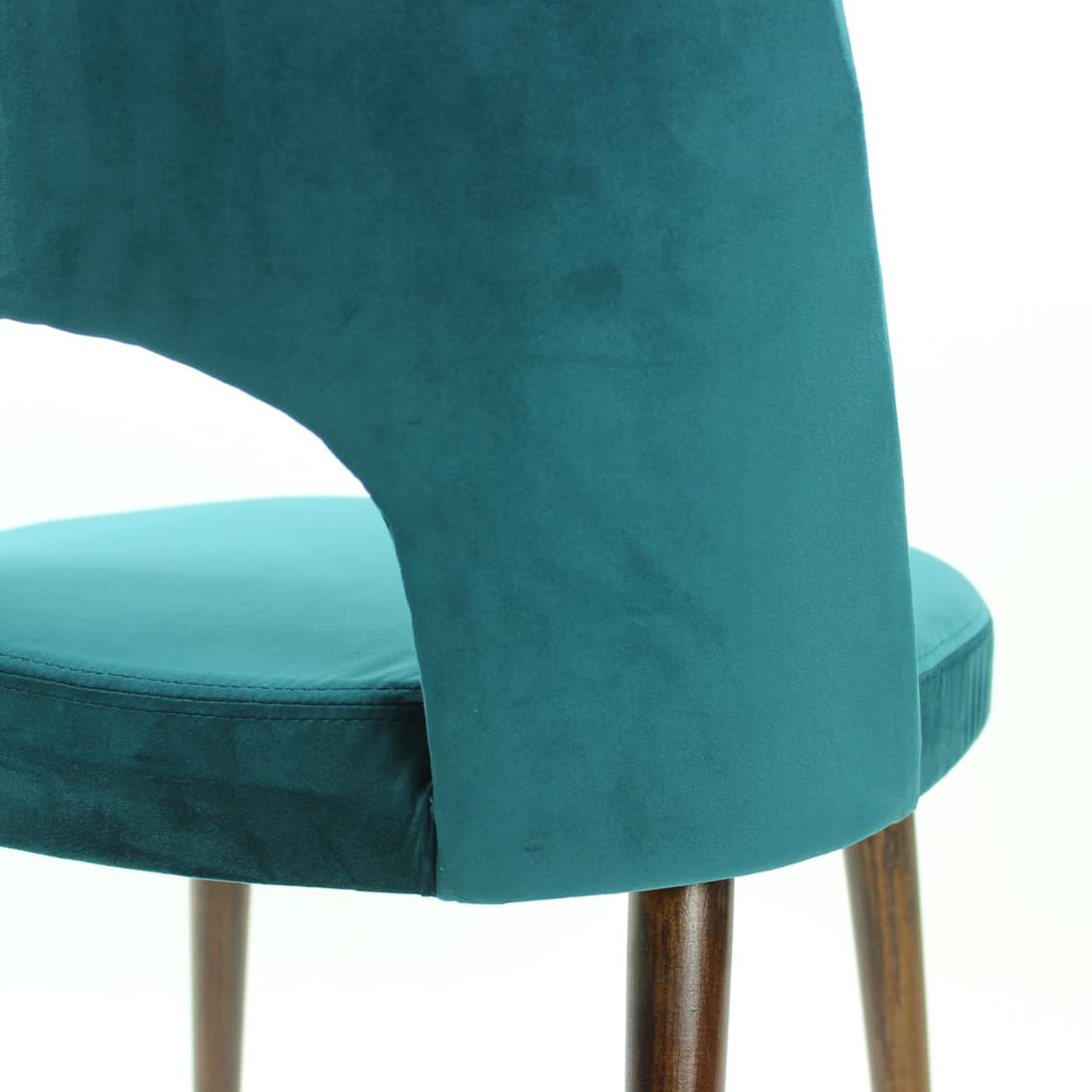 Set of five dining chairs, turquoise velvet, by O. Haerdtl, TON, Czechoslovakia, 1960s. - 102439