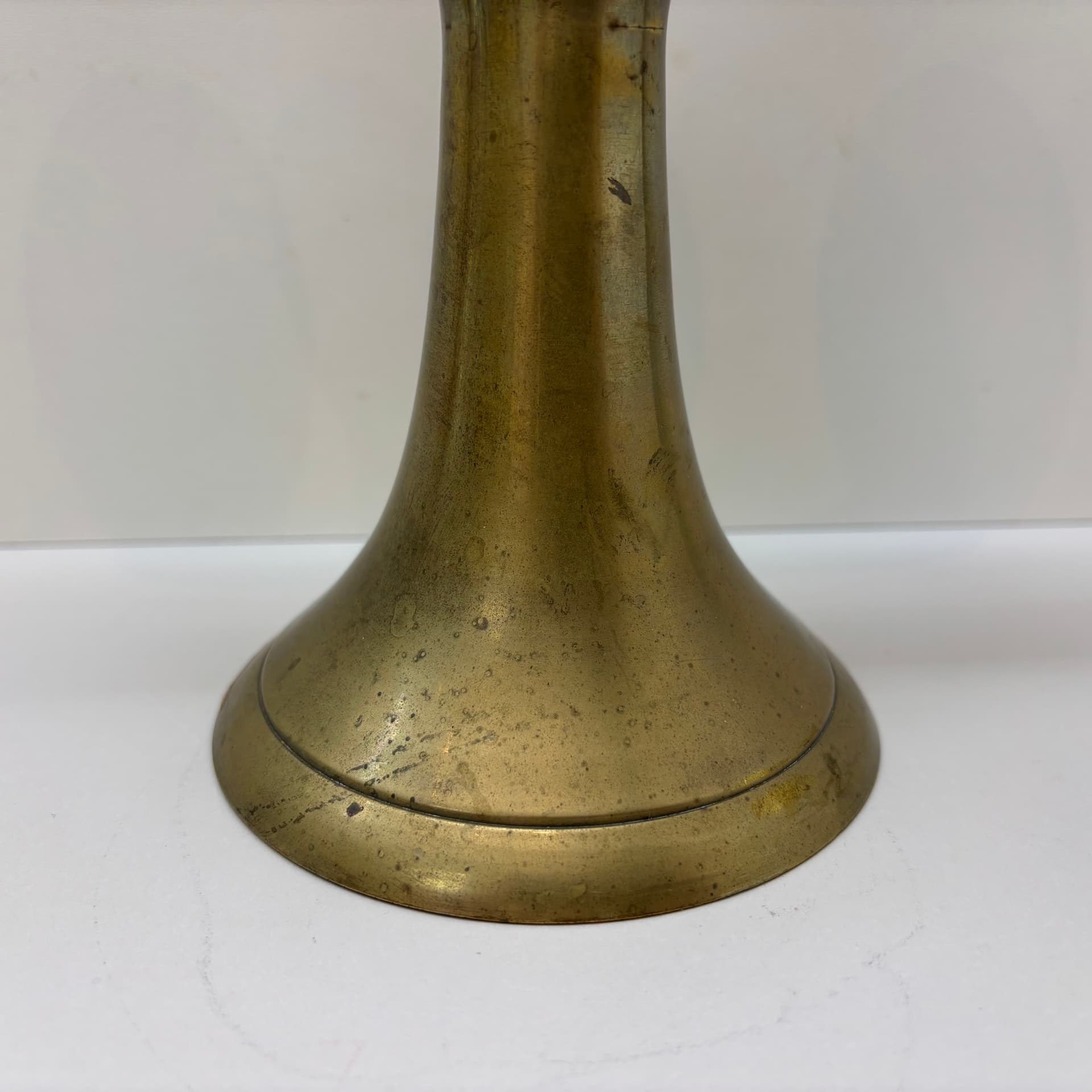 Candlestick Brutalist, golden brass, Denmark, 1970s. - 102552