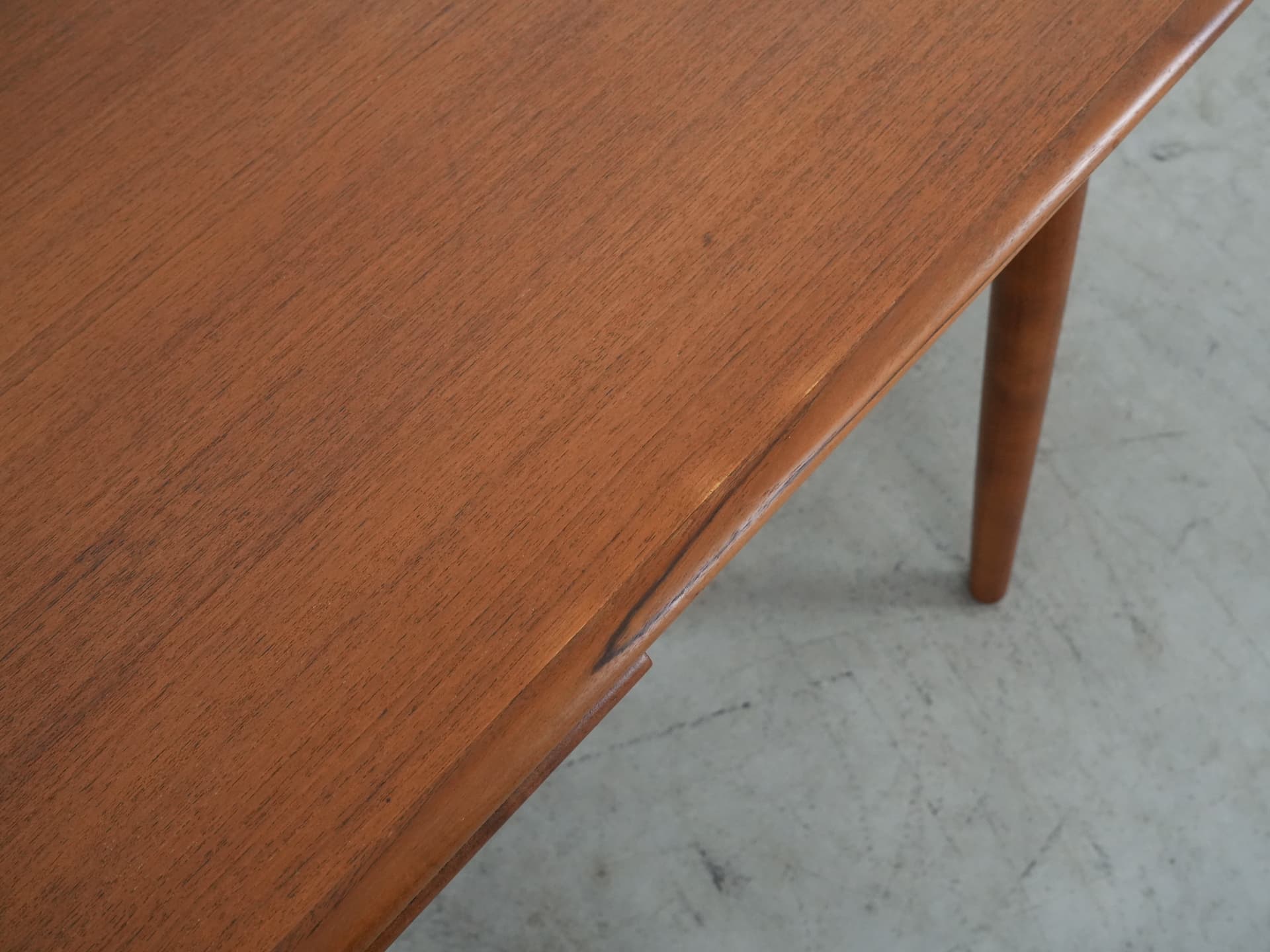 Dining table, light brown teak, Denmark, 1970s. - 102639