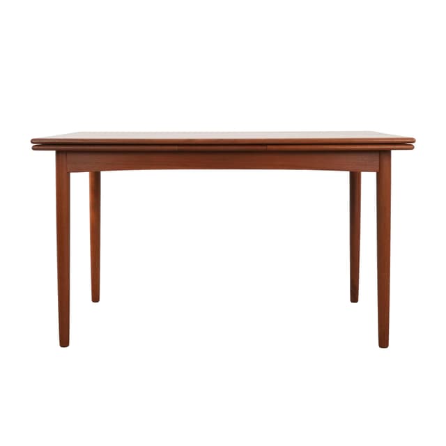 Dining table, light brown teak, Denmark, 1970s. - DIMENSION