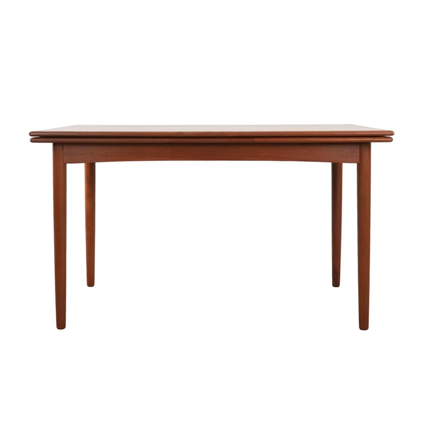 Dining table, light brown teak, Denmark, 1970s.