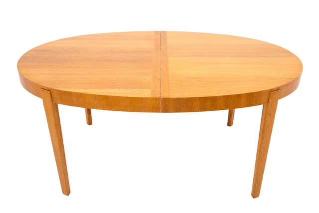 Tekowy owalny stół, Dania, lata 60. - WYMIARY