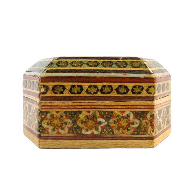 Oriental Mosaic Pillbox, wood, Poland, 1970s - DIMENSION