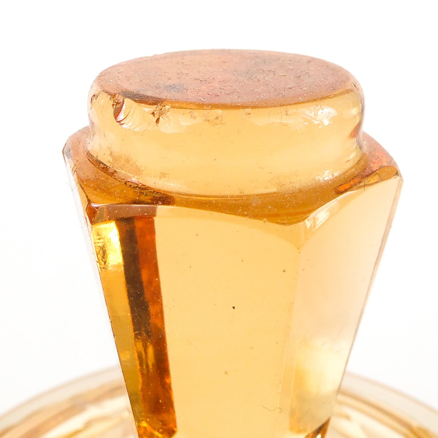 Art Deco bonbonniere, orange glass, Poland, 1930s. - 103748