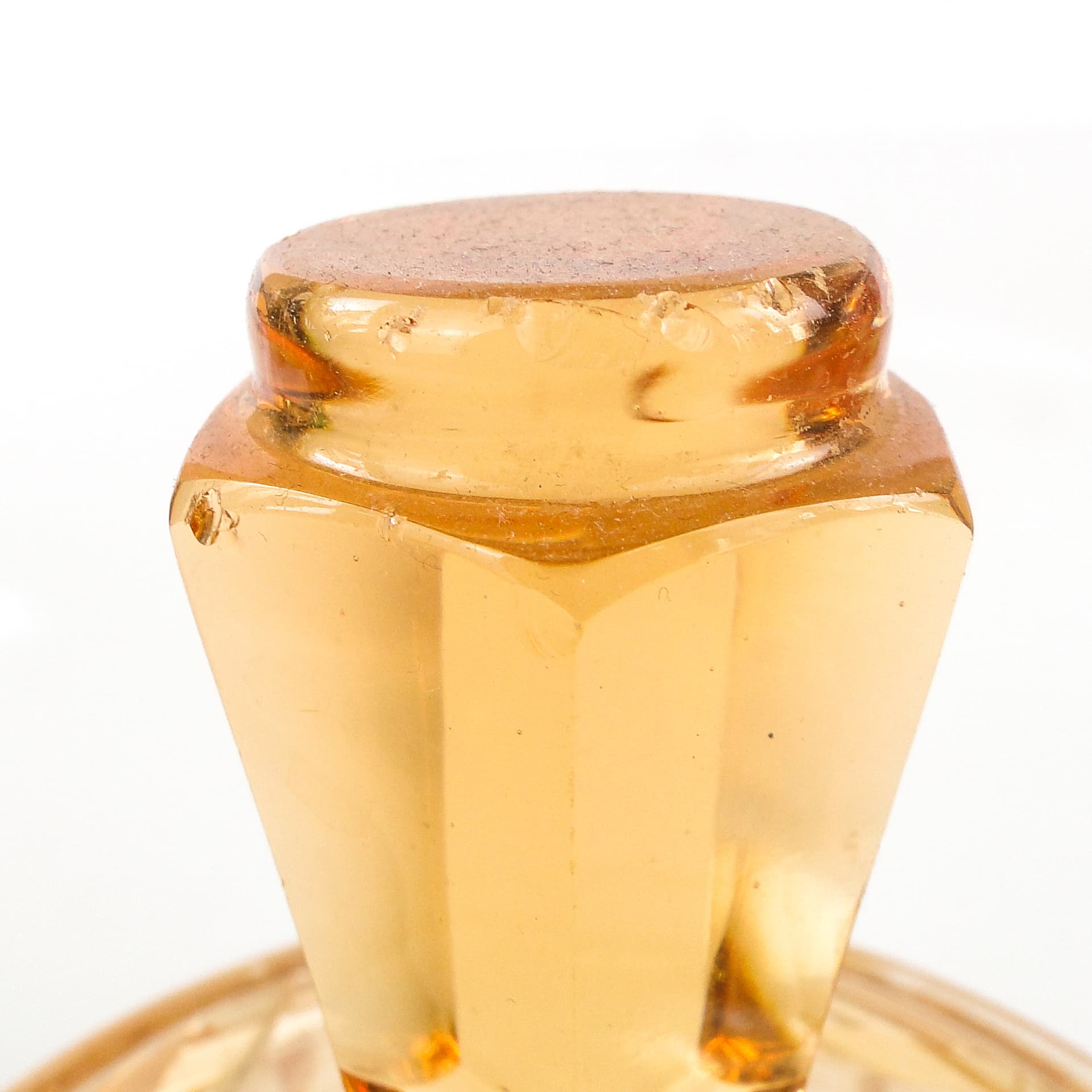 Art Deco bonbonniere, orange glass, Poland, 1930s. - 103750