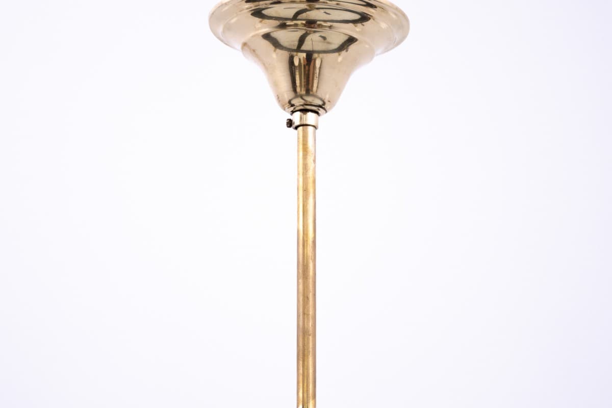 Orzechowy żyrandol, styl art deco, Polska, lata 50. - 58524