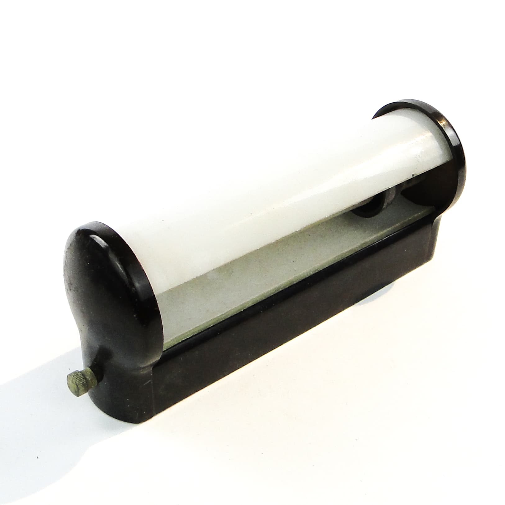 Art Deco wall lamp, ebonite, opaline glass, Czechoslovakia, 1950s. - 103811