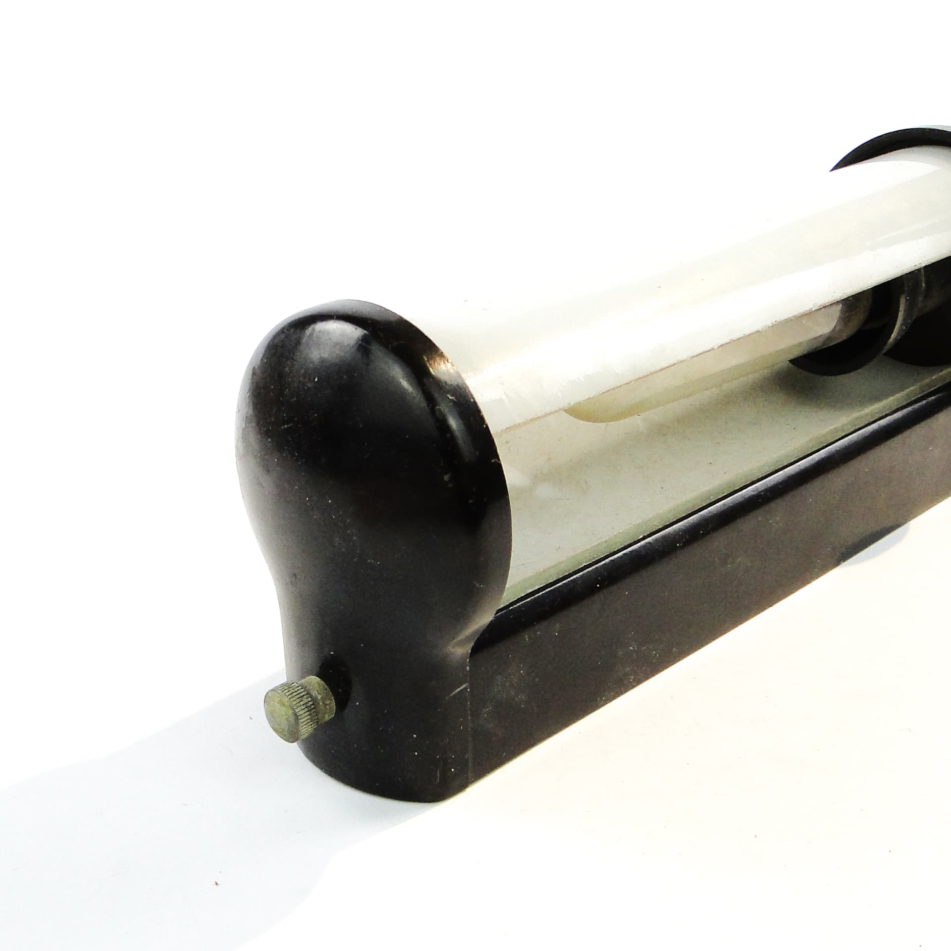 Art Deco wall lamp, ebonite, opaline glass, Czechoslovakia, 1950s. - 103812