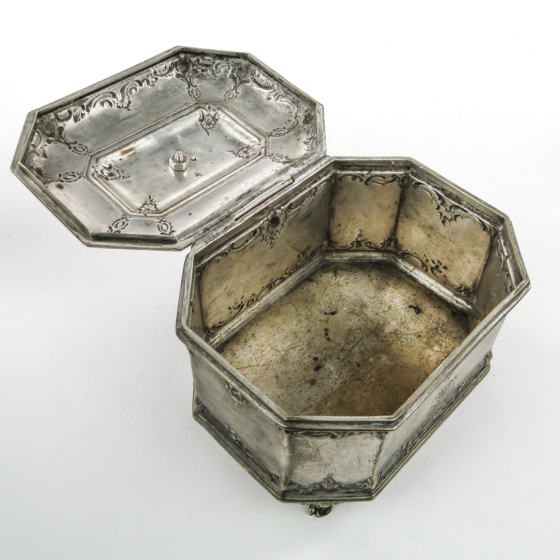 Cukiernica Rococo, mosiądz srebrzony, Norblin, Polska, początek XX w. - 103884