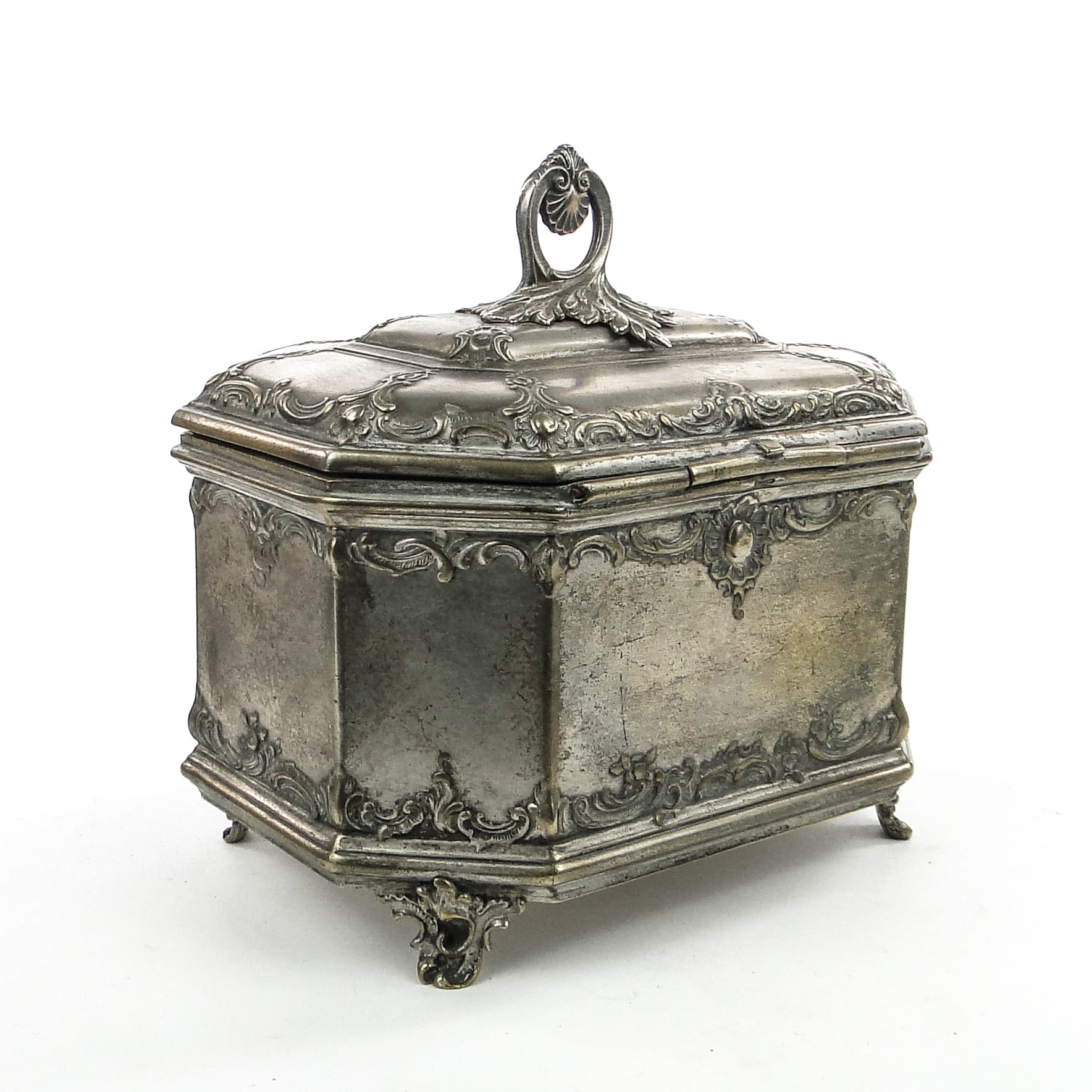 Cukiernica Rococo, mosiądz srebrzony, Norblin, Polska, początek XX w. - 103886